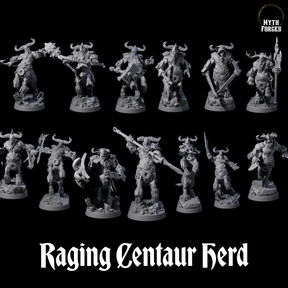 Raging Centaur Herd Miniature for Dungeons and Dragons, Pathfinder or other TTRPGs