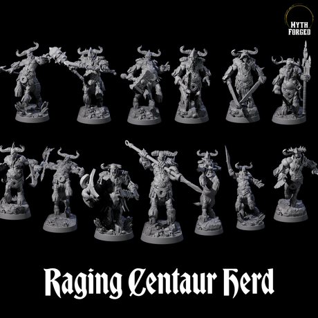 Raging Centaur Herd Miniature for Dungeons and Dragons, Pathfinder or other TTRPGs
