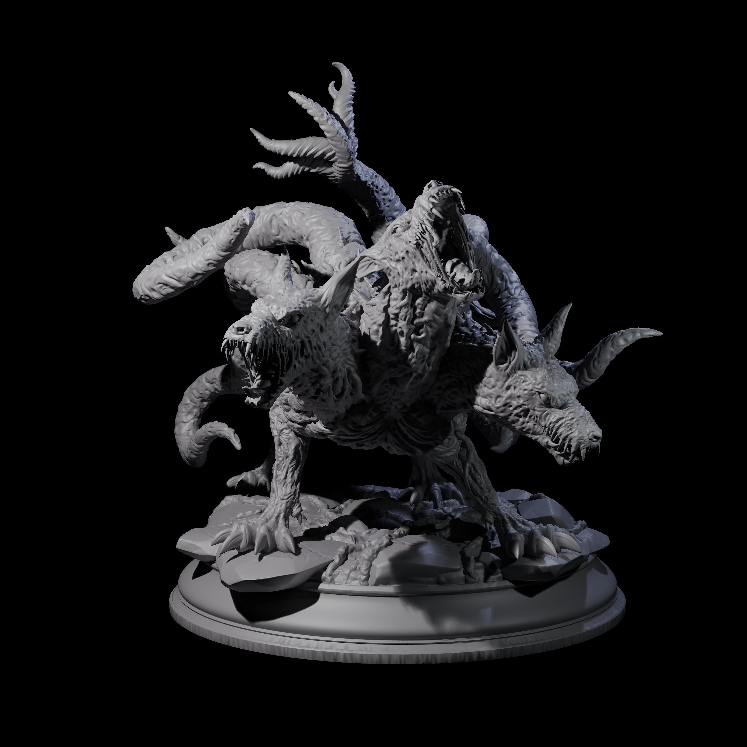 Raging Cerberus Miniature for Dungeons and Dragons, Pathfinder or other TTRPGs