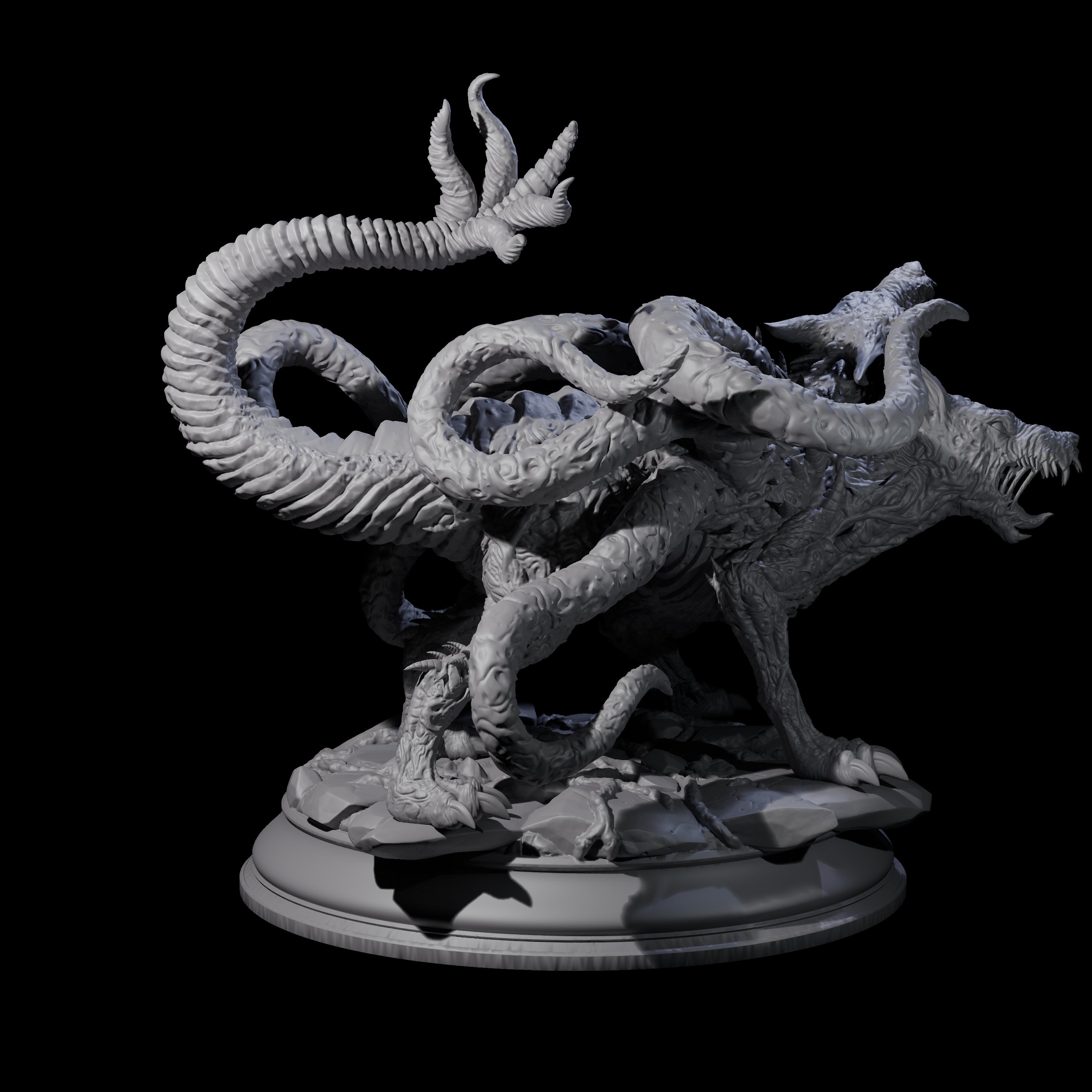 Raging Cerberus Miniature for Dungeons and Dragons, Pathfinder or other TTRPGs