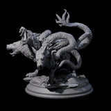 Raging Cerberus Miniature for Dungeons and Dragons, Pathfinder or other TTRPGs