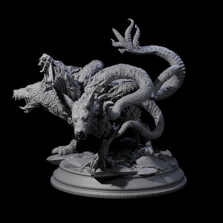 Raging Cerberus Miniature for Dungeons and Dragons, Pathfinder or other TTRPGs