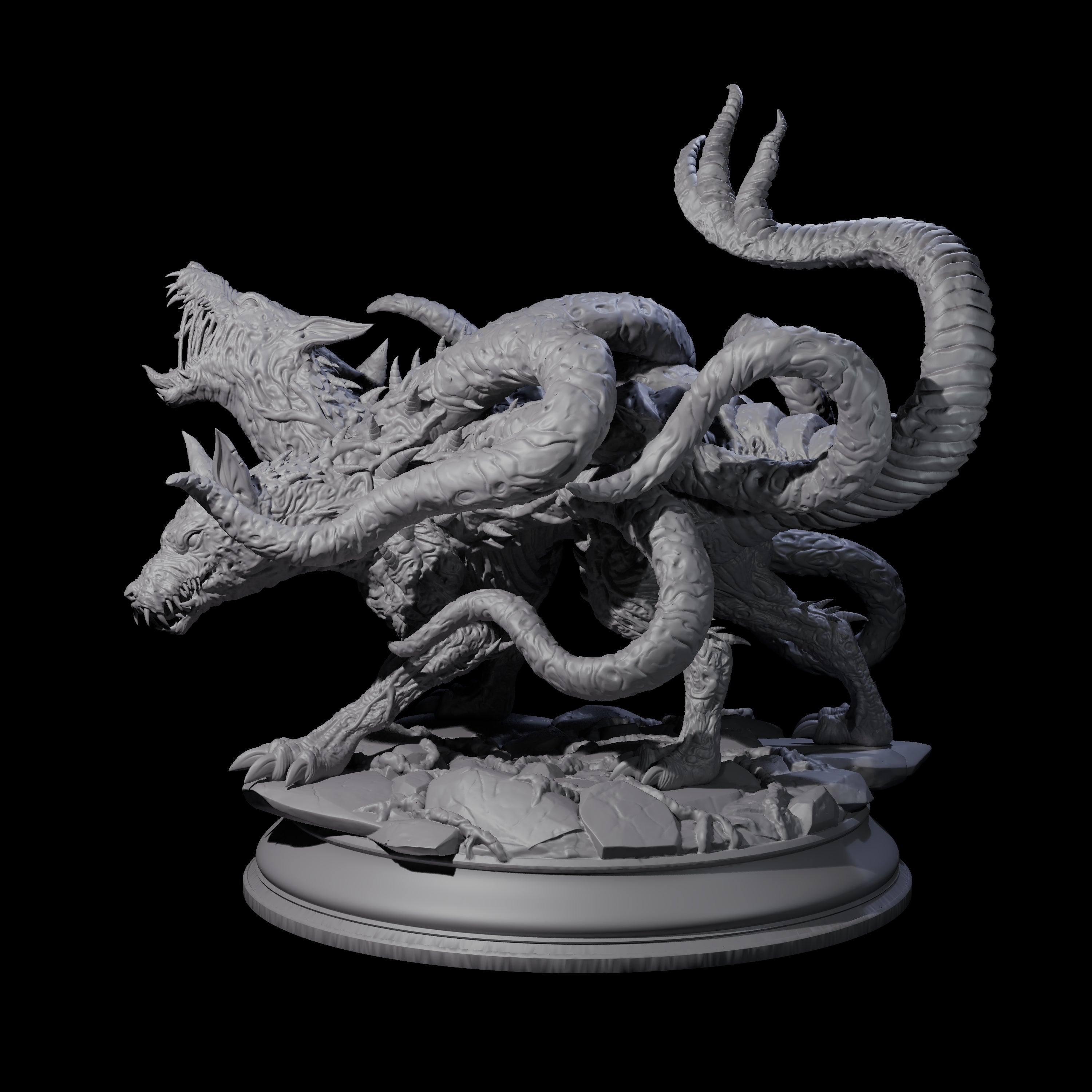 Raging Cerberus Miniature for Dungeons and Dragons, Pathfinder or other TTRPGs