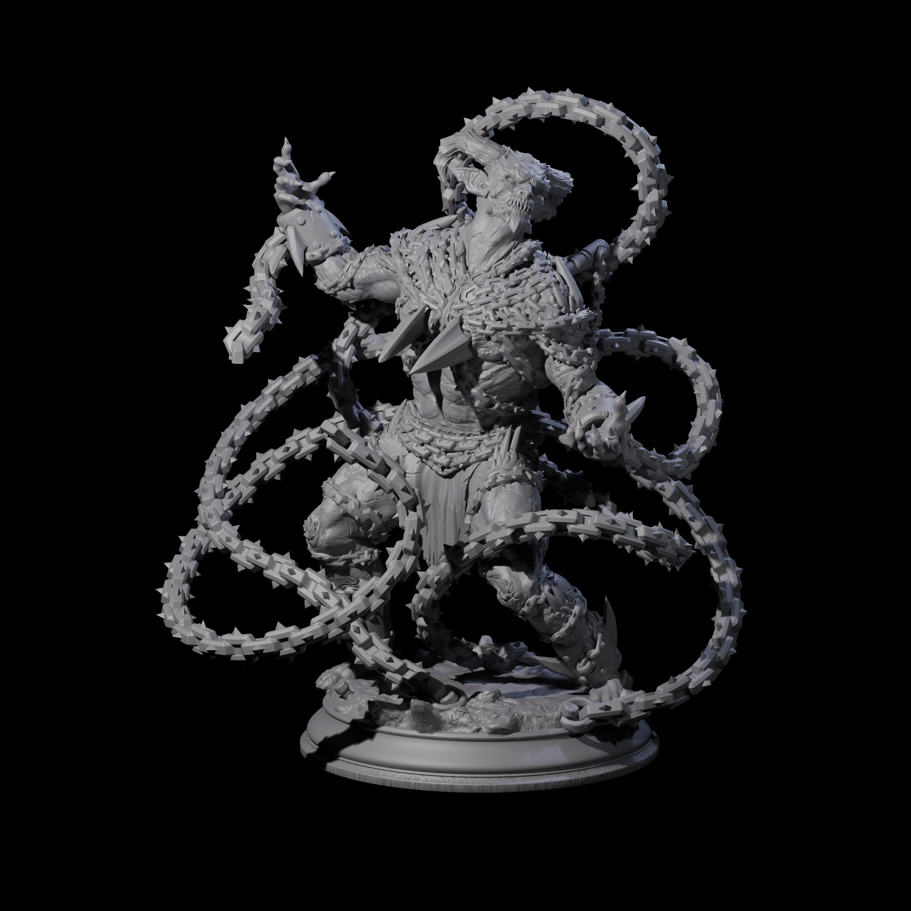 Raging Chained Devil A Miniature for Dungeons and Dragons, Pathfinder or other TTRPGs