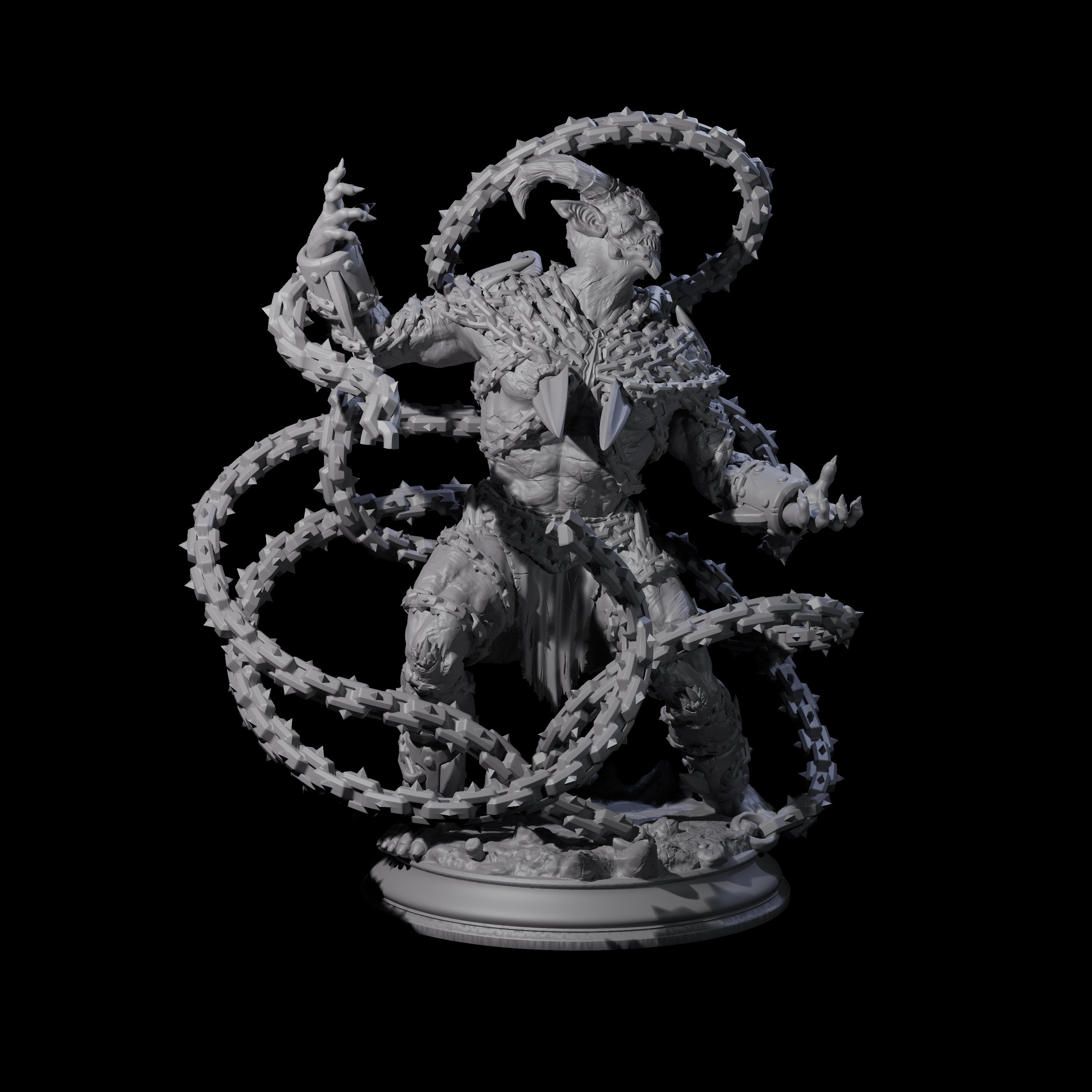 Raging Chained Devil A Miniature for Dungeons and Dragons, Pathfinder or other TTRPGs