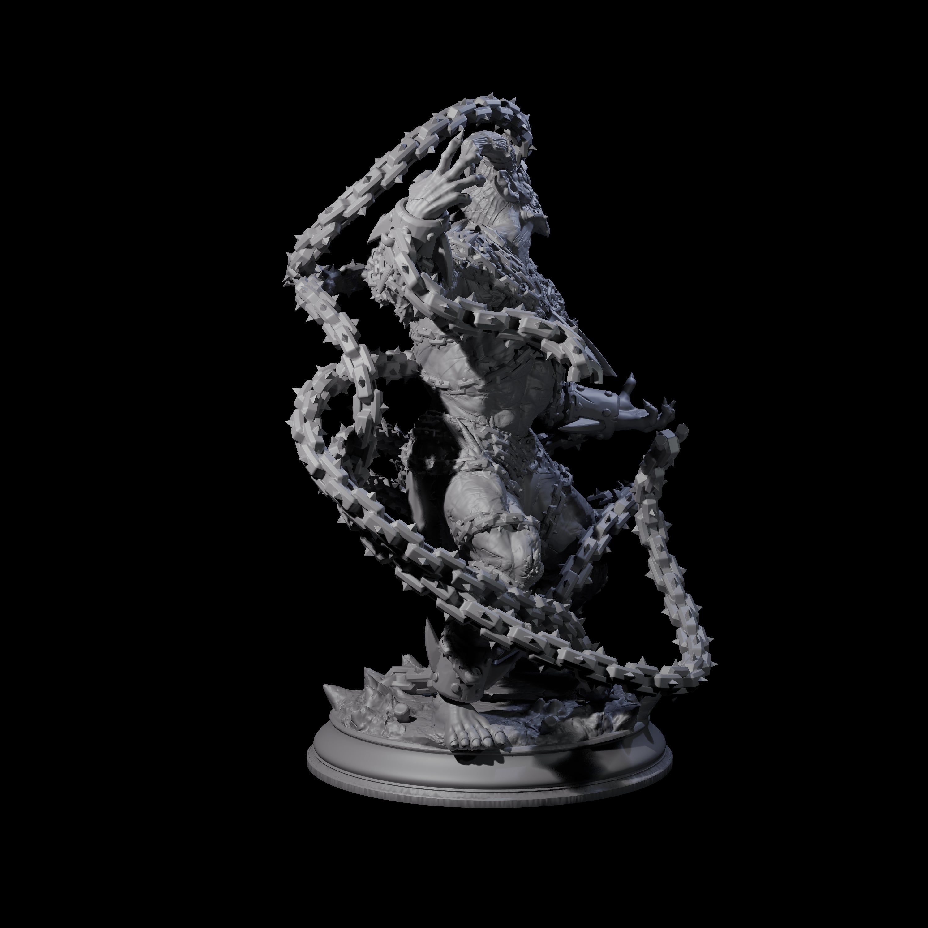 Raging Chained Devil A Miniature for Dungeons and Dragons, Pathfinder or other TTRPGs