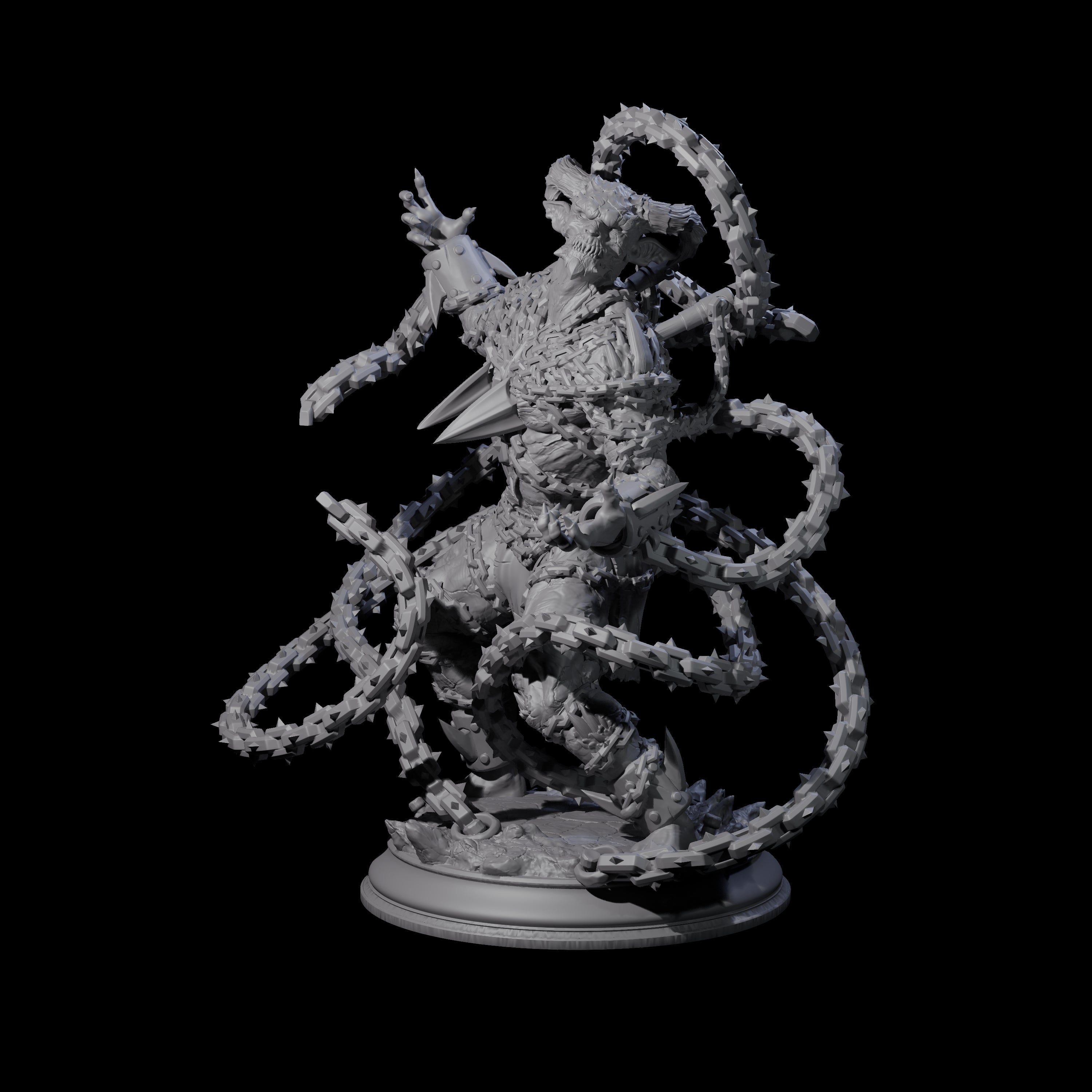 Raging Chained Devil A Miniature for Dungeons and Dragons, Pathfinder or other TTRPGs