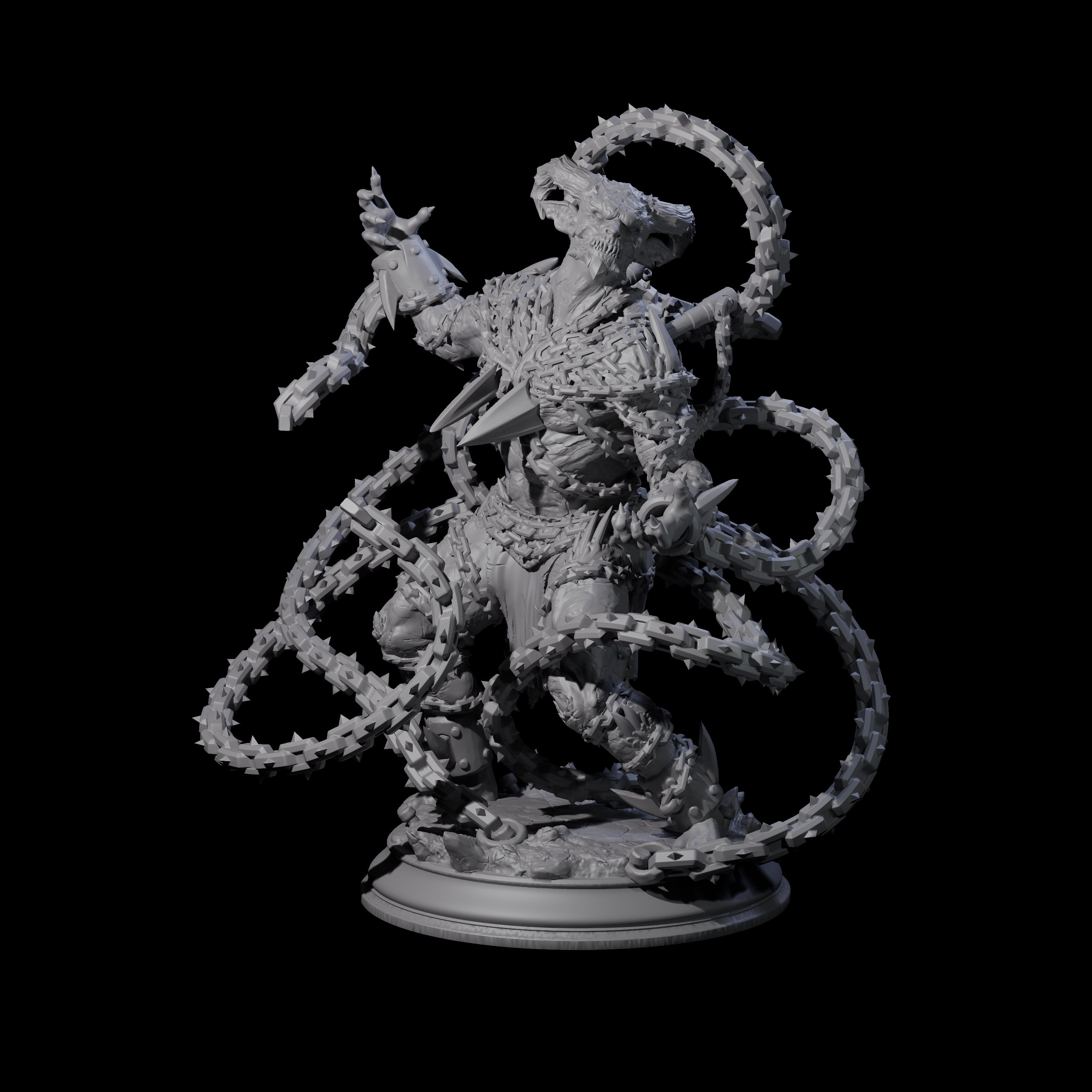 Raging Chained Devil A Miniature for Dungeons and Dragons, Pathfinder or other TTRPGs