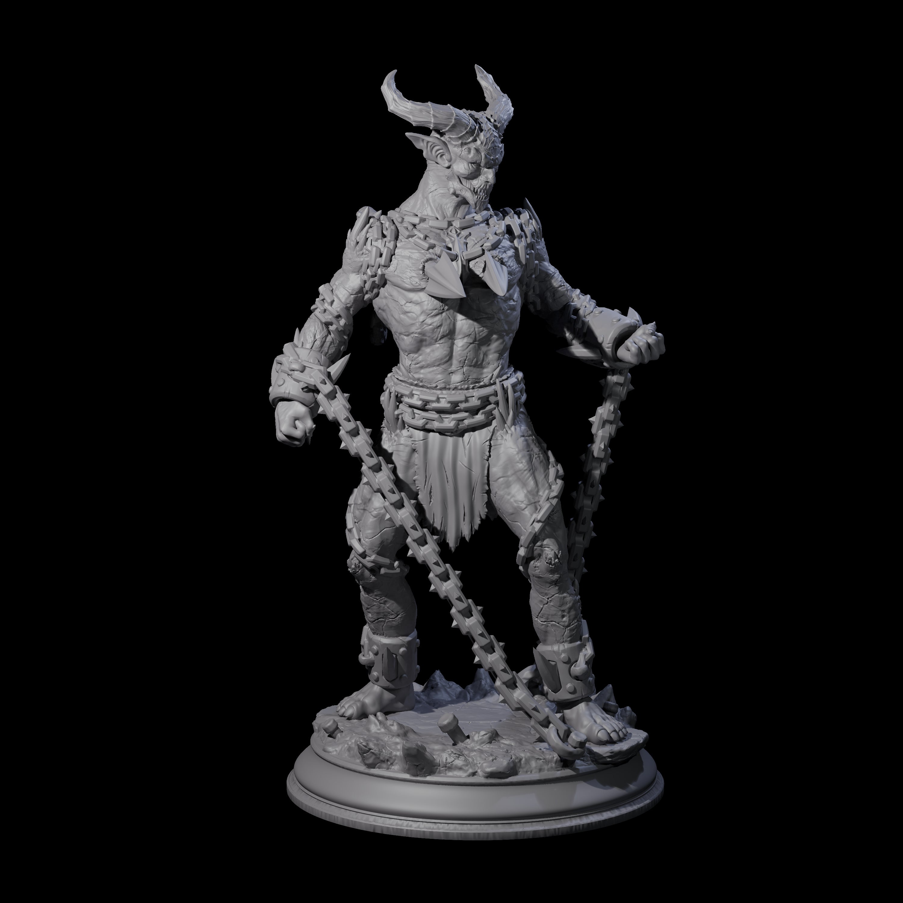 Raging Chained Devil B Miniature for Dungeons and Dragons, Pathfinder or other TTRPGs