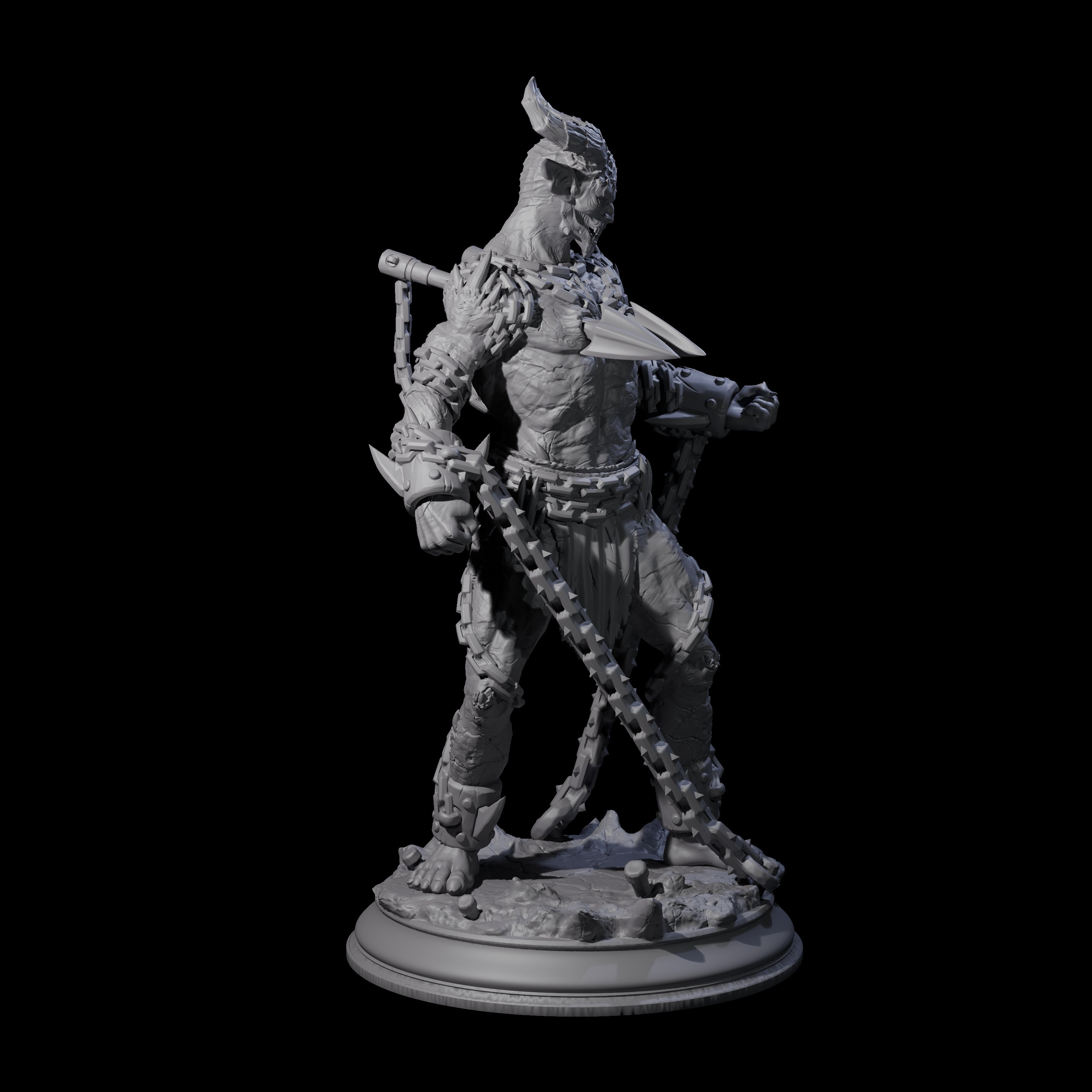 Raging Chained Devil B Miniature for Dungeons and Dragons, Pathfinder or other TTRPGs