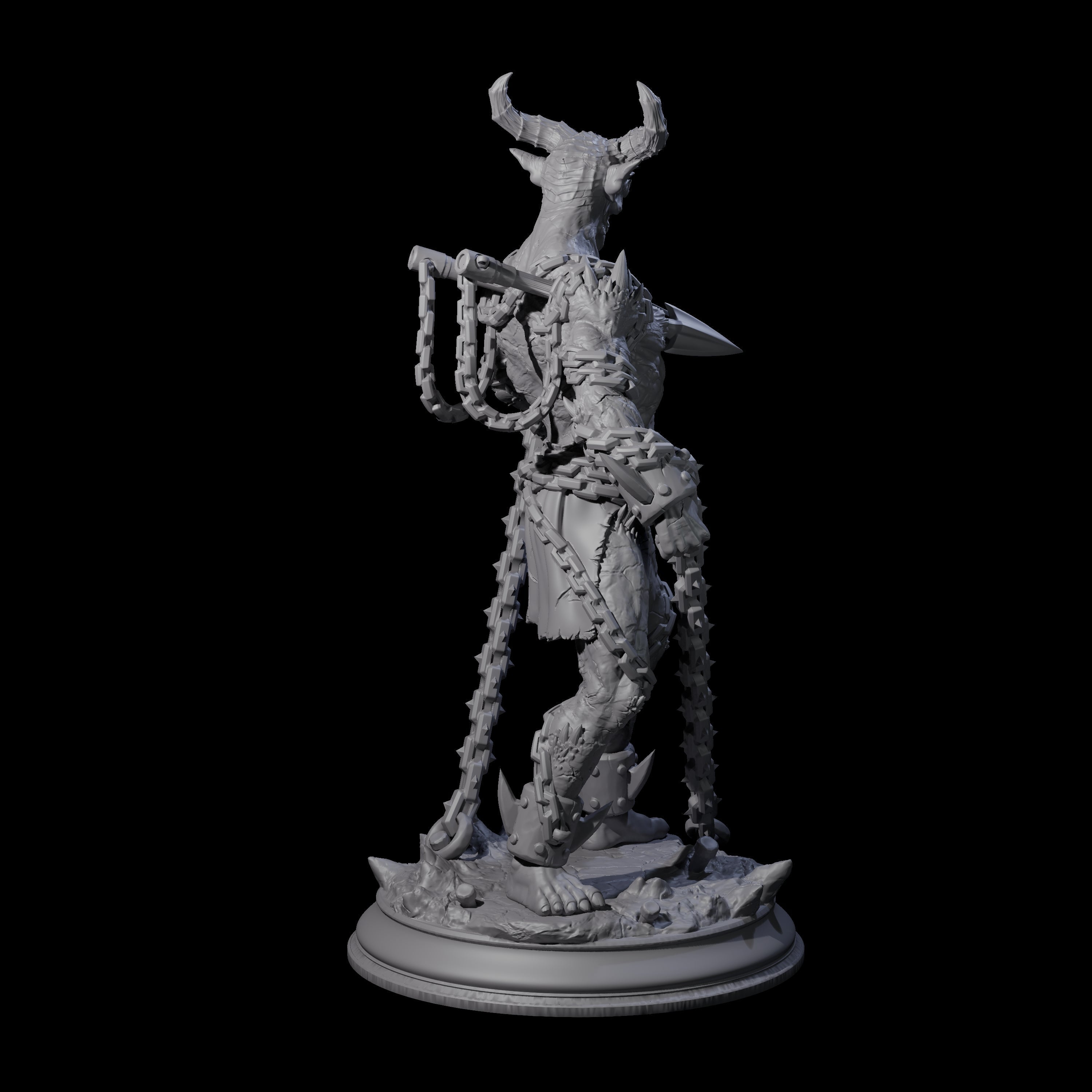 Raging Chained Devil B Miniature for Dungeons and Dragons, Pathfinder or other TTRPGs