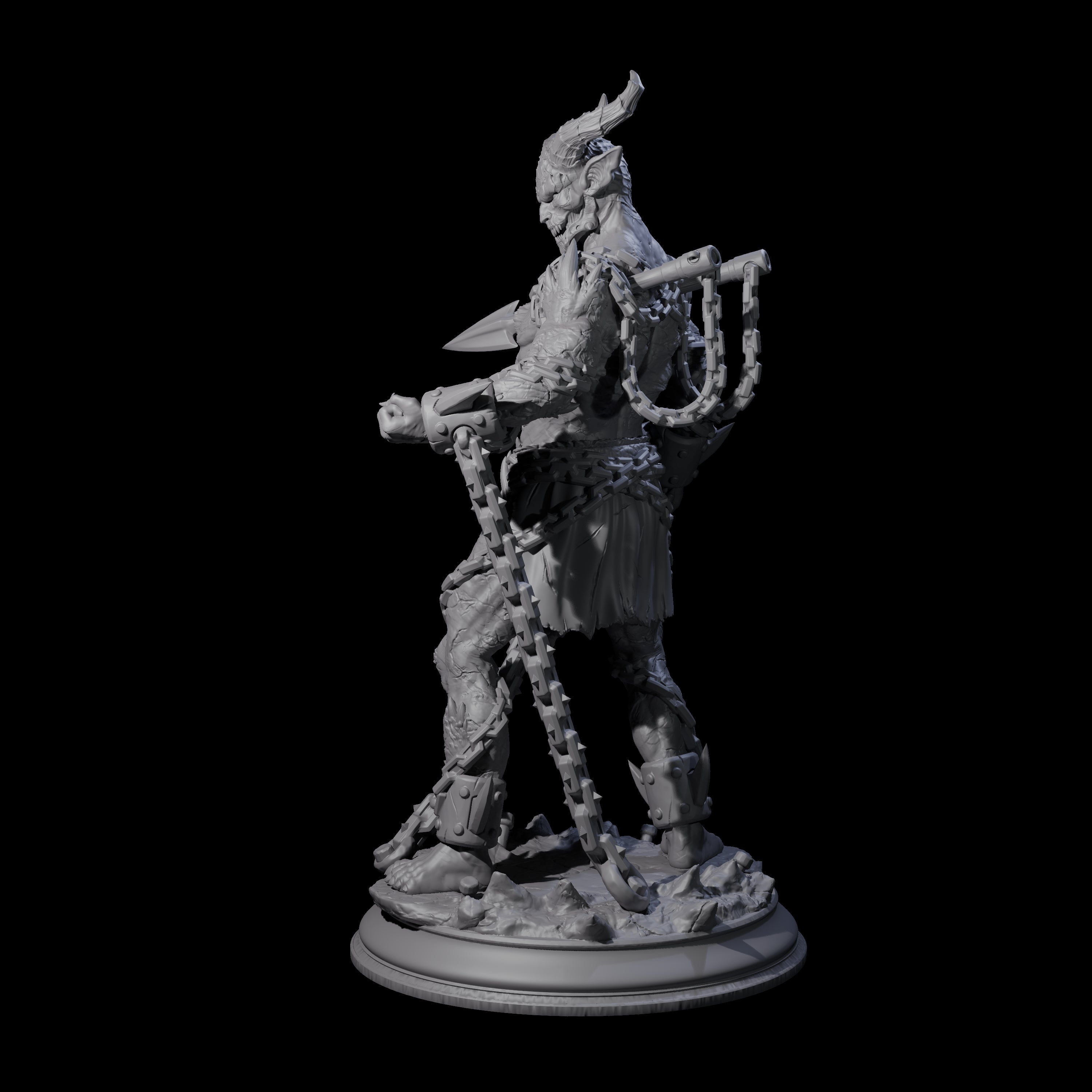 Raging Chained Devil B Miniature for Dungeons and Dragons, Pathfinder or other TTRPGs