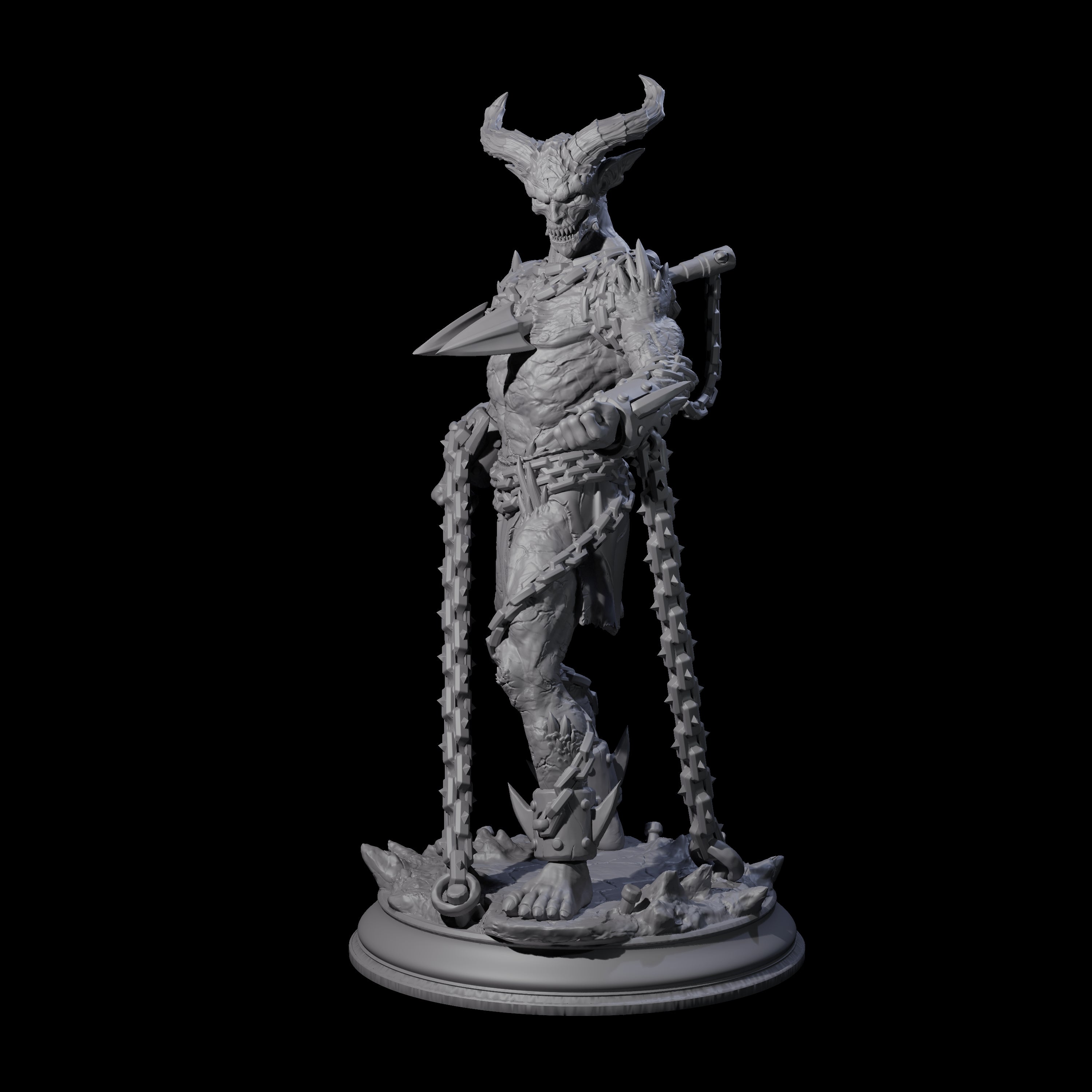 Raging Chained Devil B Miniature for Dungeons and Dragons, Pathfinder or other TTRPGs