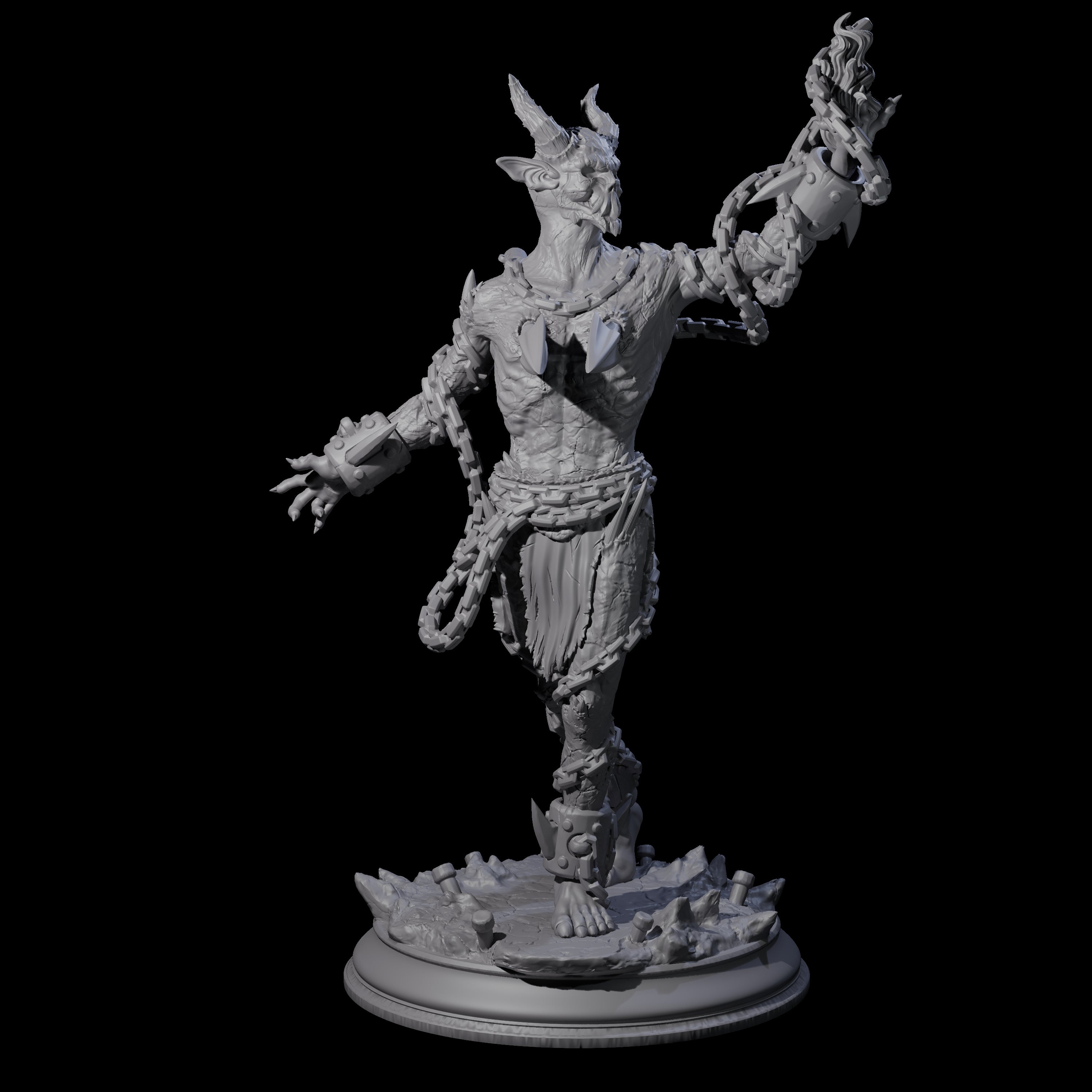 Raging Chained Devil C Miniature for Dungeons and Dragons, Pathfinder or other TTRPGs