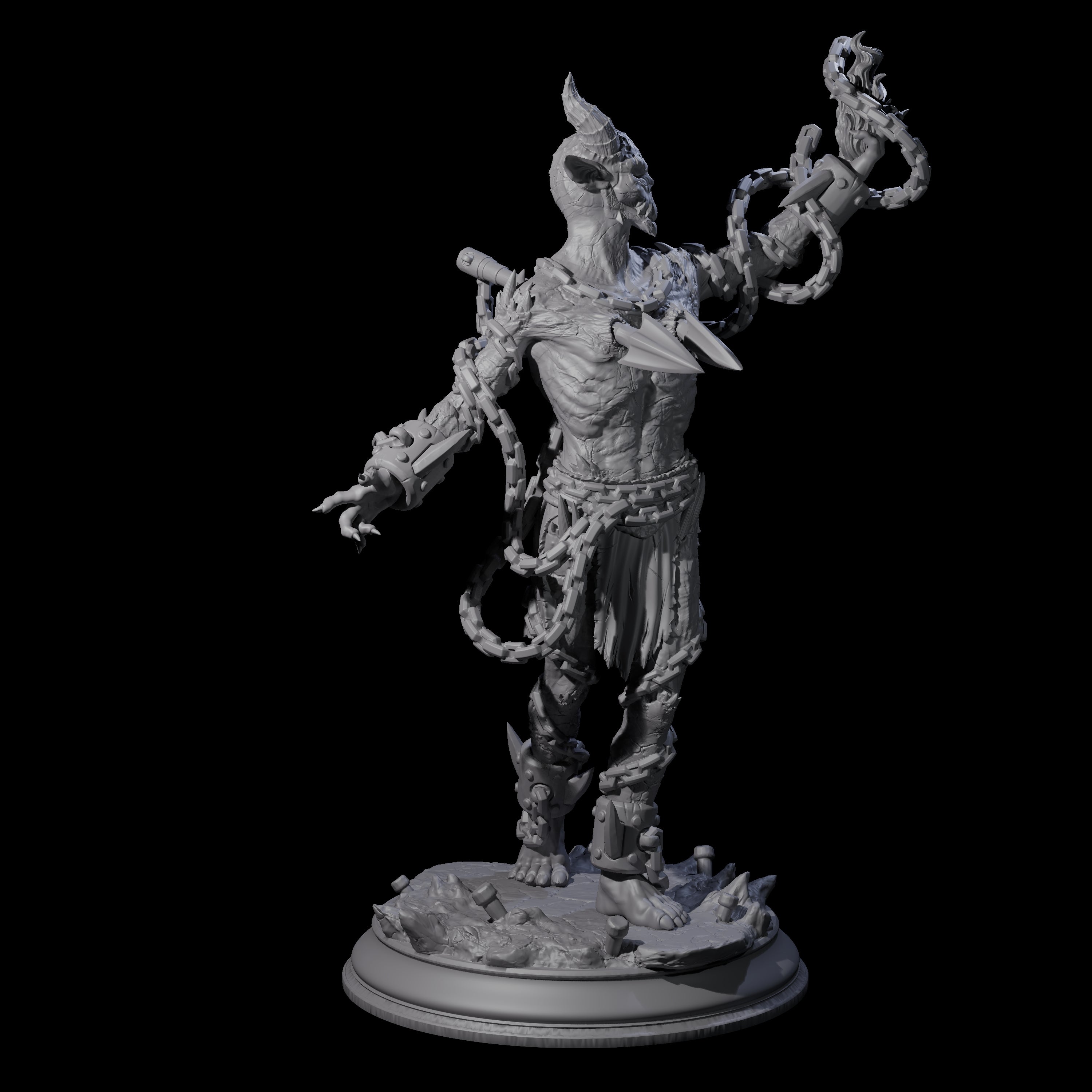 Raging Chained Devil C Miniature for Dungeons and Dragons, Pathfinder or other TTRPGs