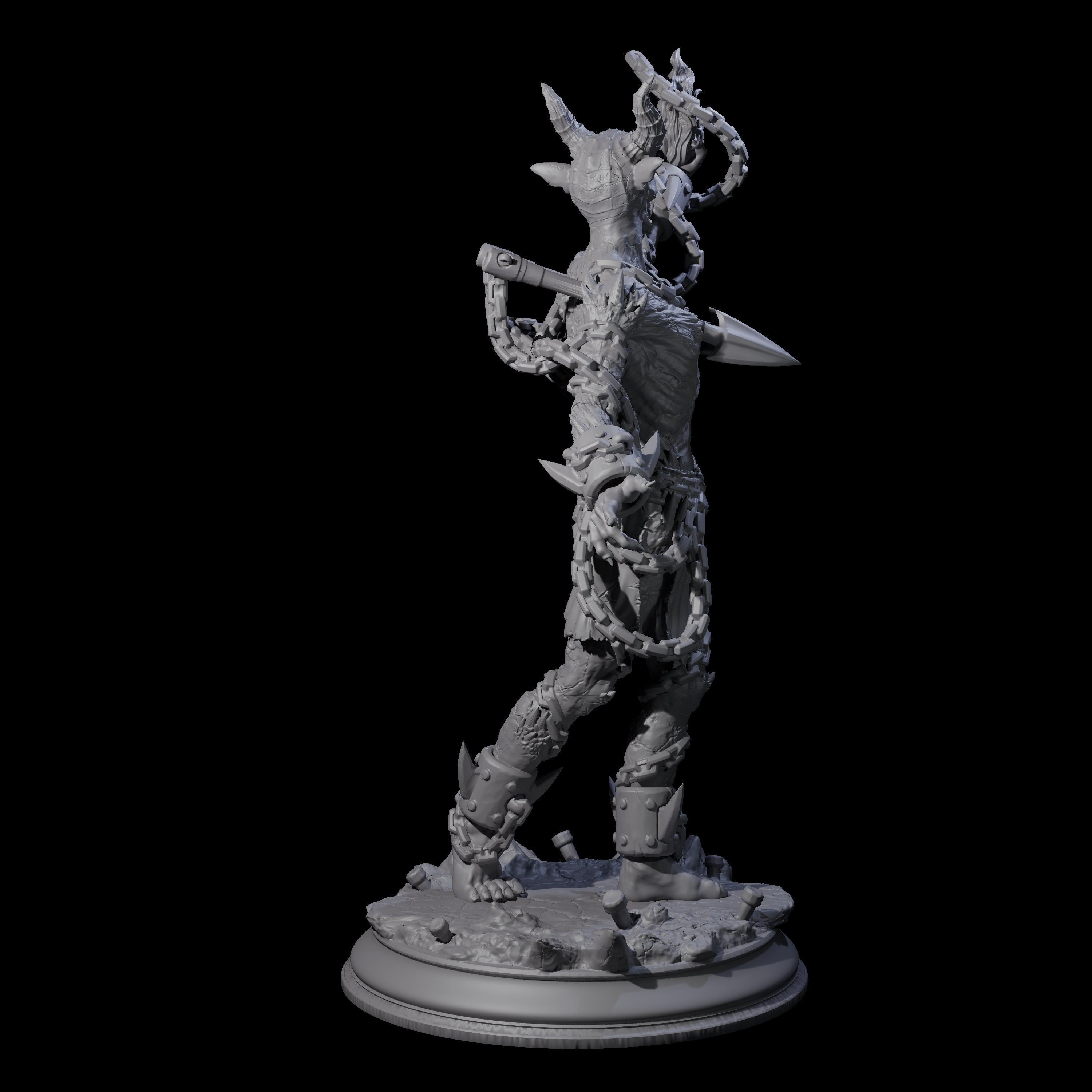 Raging Chained Devil C Miniature for Dungeons and Dragons, Pathfinder or other TTRPGs