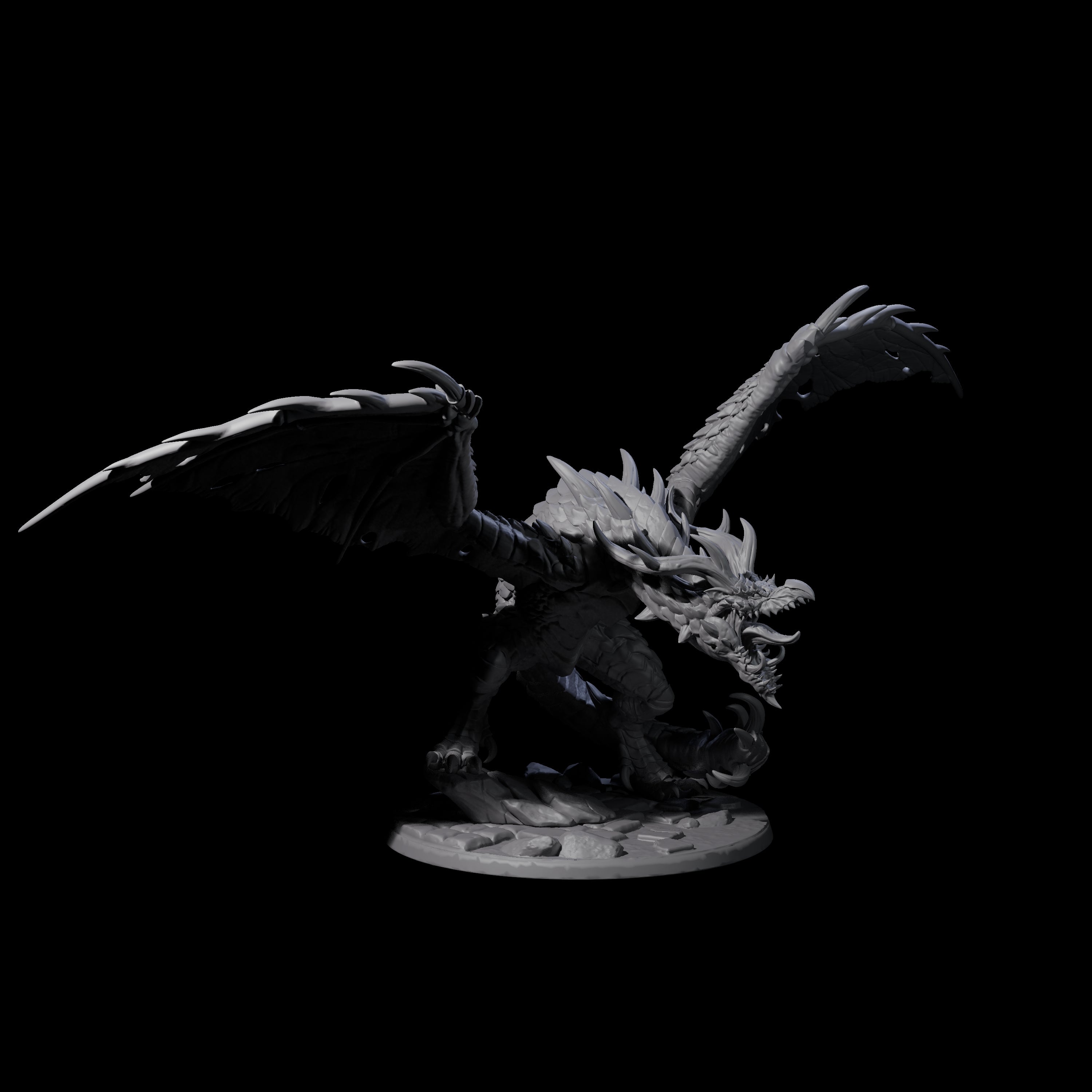 Raging Chromatic Dragon Miniature for Dungeons and Dragons, Pathfinder or other TTRPGs