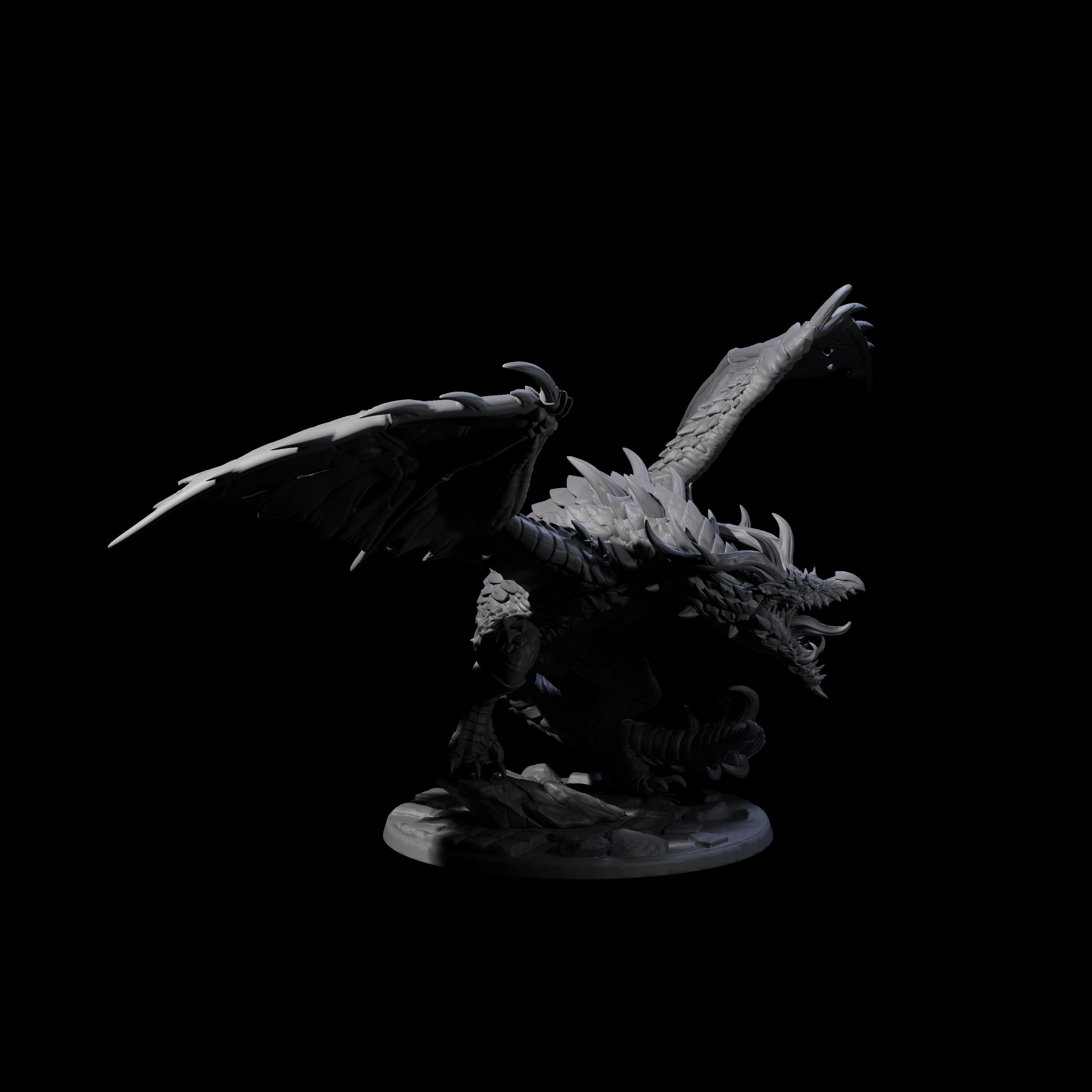 Raging Chromatic Dragon Miniature for Dungeons and Dragons, Pathfinder or other TTRPGs