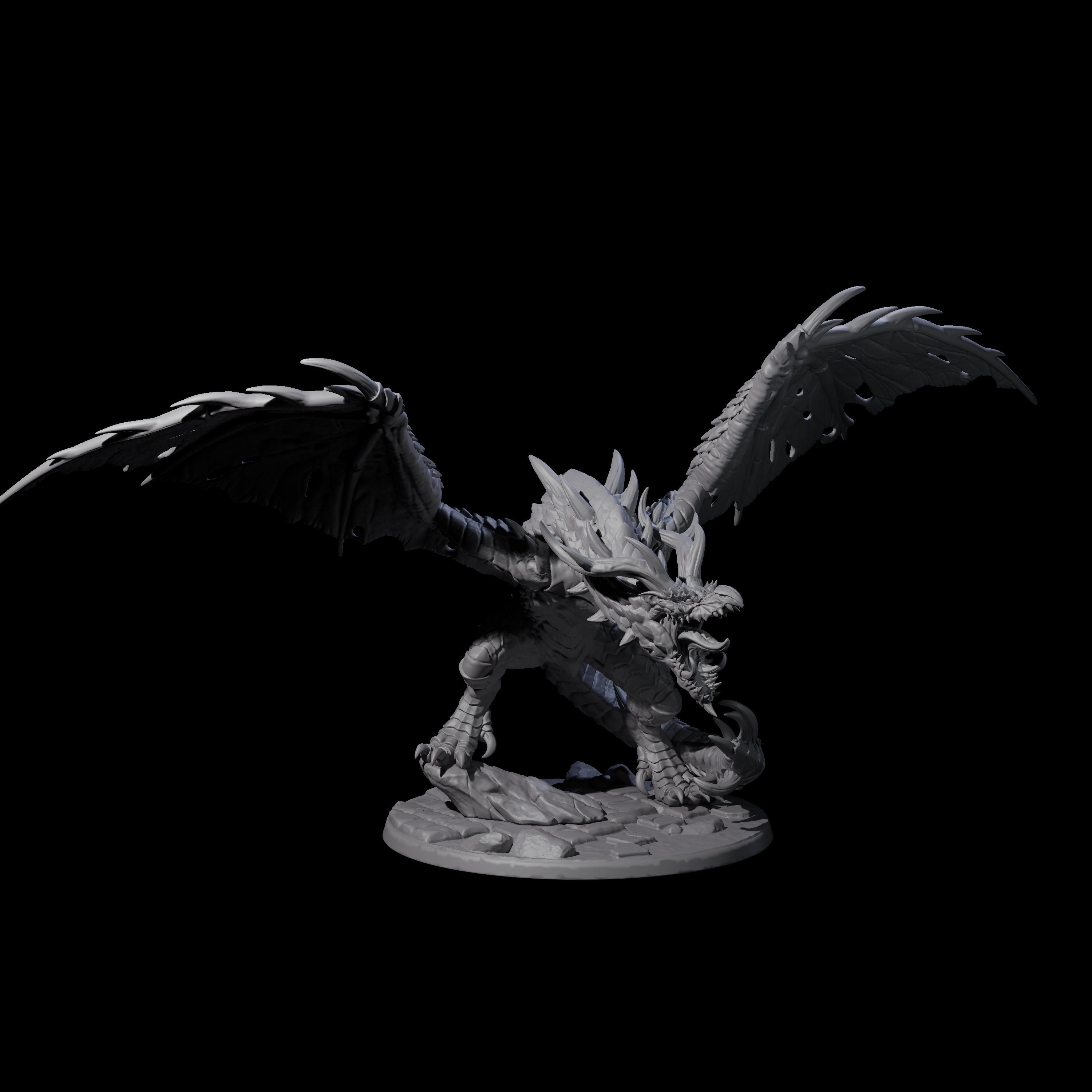 Raging Chromatic Dragon Miniature for Dungeons and Dragons, Pathfinder or other TTRPGs