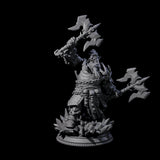 Raging Dwarf Barbarian Miniature for Dungeons and Dragons, Pathfinder or other TTRPGs