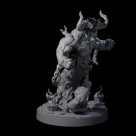 Raging Fire Djinni Miniature for Dungeons and Dragons, Pathfinder or other TTRPGs