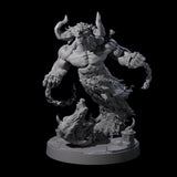 Raging Fire Djinni Miniature for Dungeons and Dragons, Pathfinder or other TTRPGs