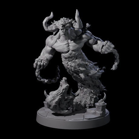Raging Fire Djinni Miniature for Dungeons and Dragons, Pathfinder or other TTRPGs