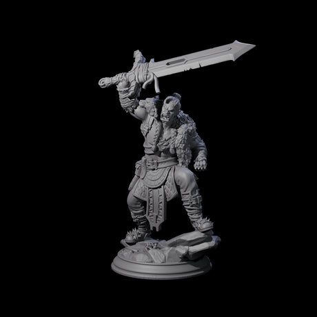Raging Orc Champion Miniature for Dungeons and Dragons, Pathfinder or other TTRPGs