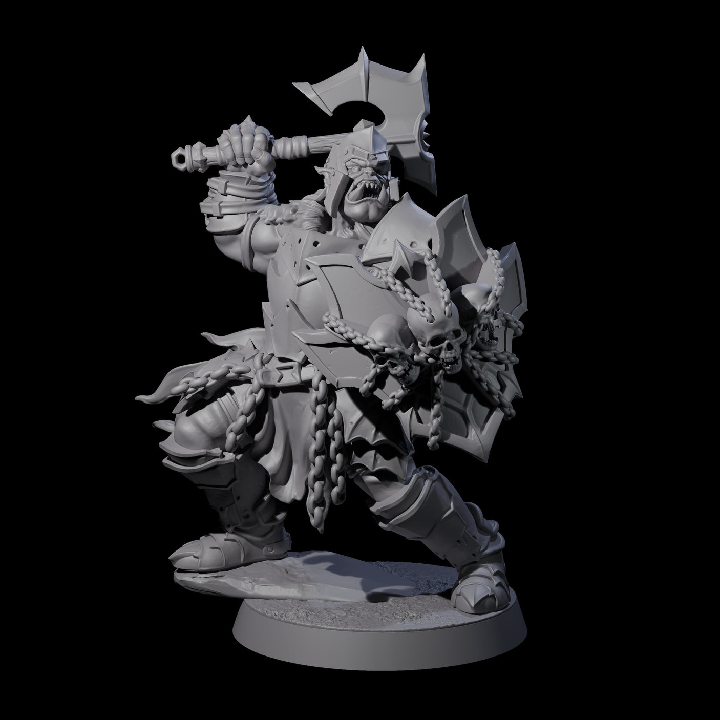 Raiding Orc Warrior A Miniature for Dungeons and Dragons, Pathfinder or other TTRPGs