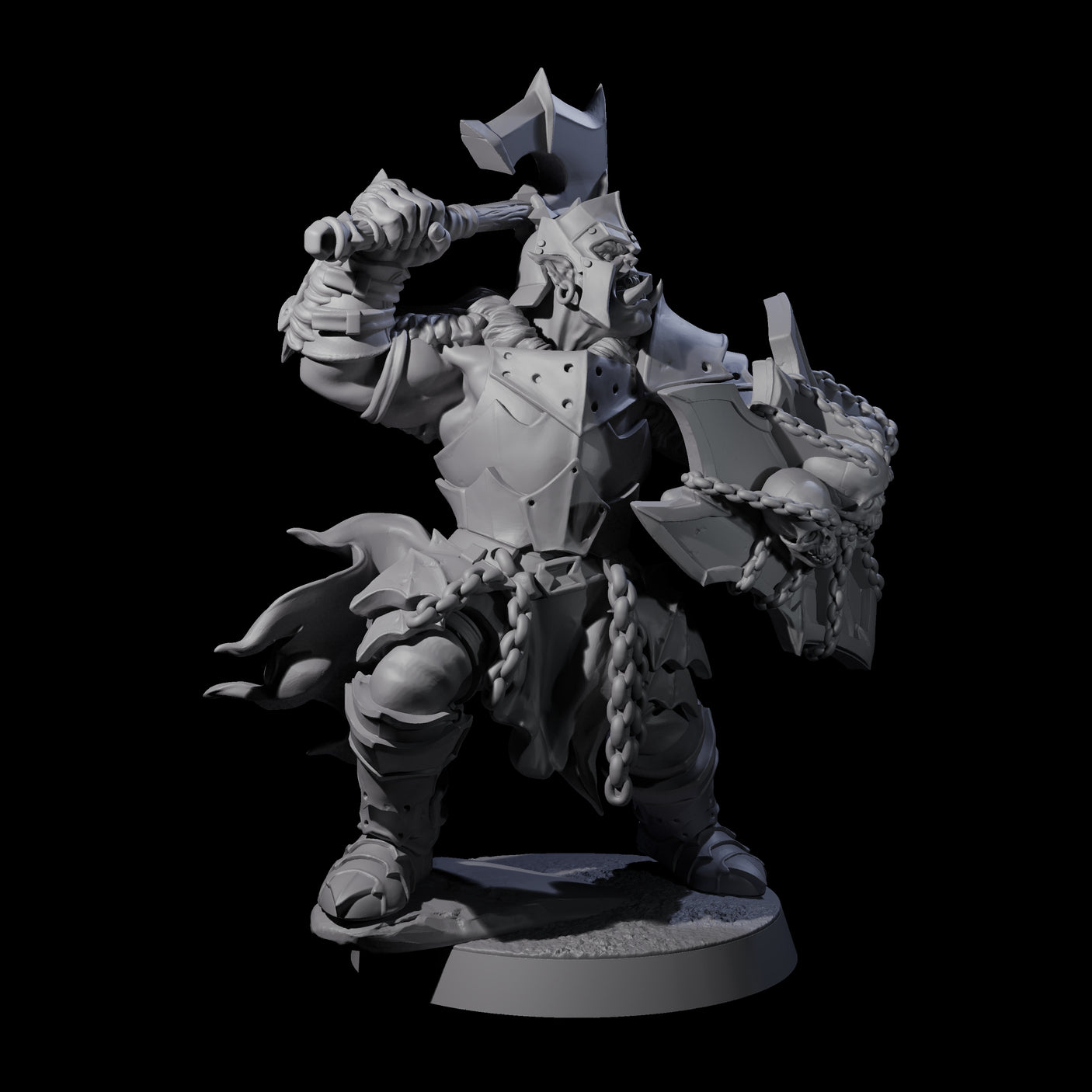 Raiding Orc Warrior A Miniature for Dungeons and Dragons, Pathfinder or other TTRPGs