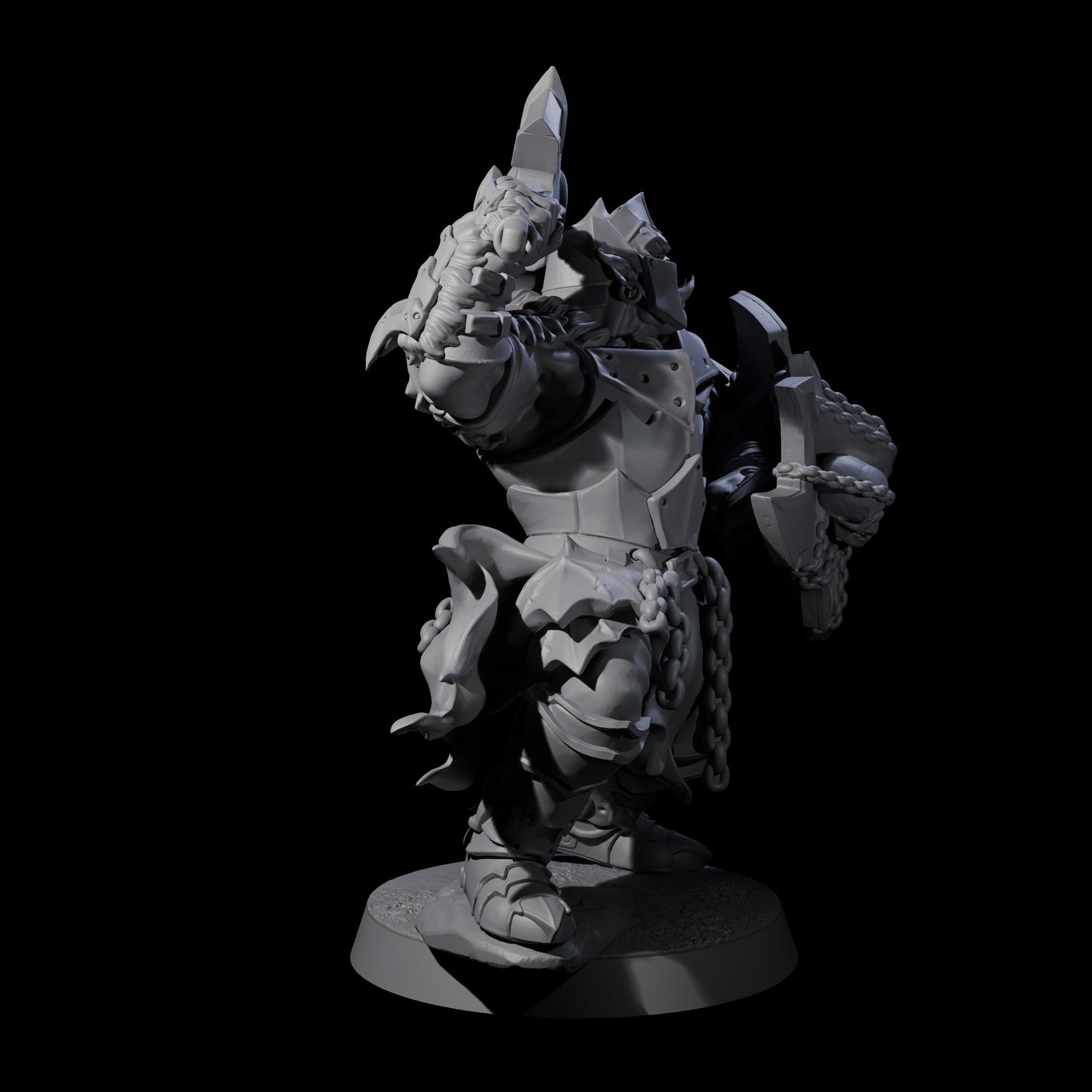 Raiding Orc Warrior A Miniature for Dungeons and Dragons, Pathfinder or other TTRPGs