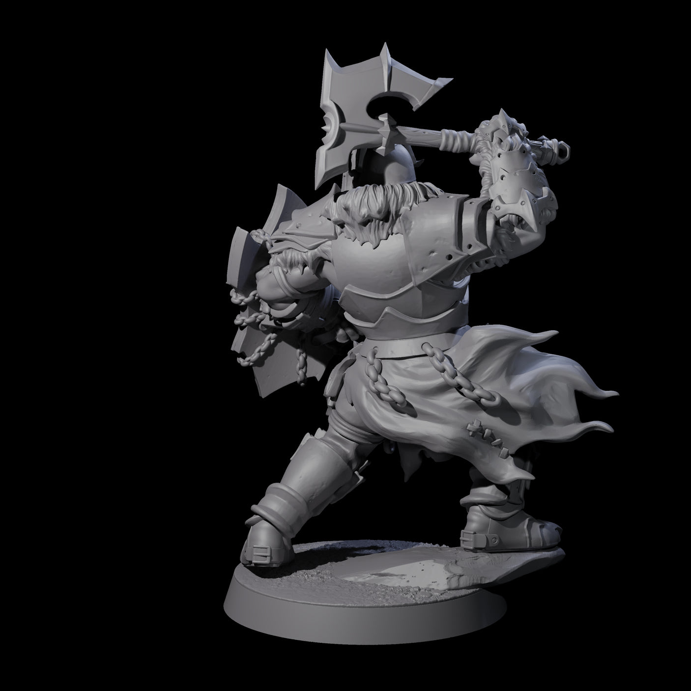 Raiding Orc Warrior A Miniature for Dungeons and Dragons, Pathfinder or other TTRPGs