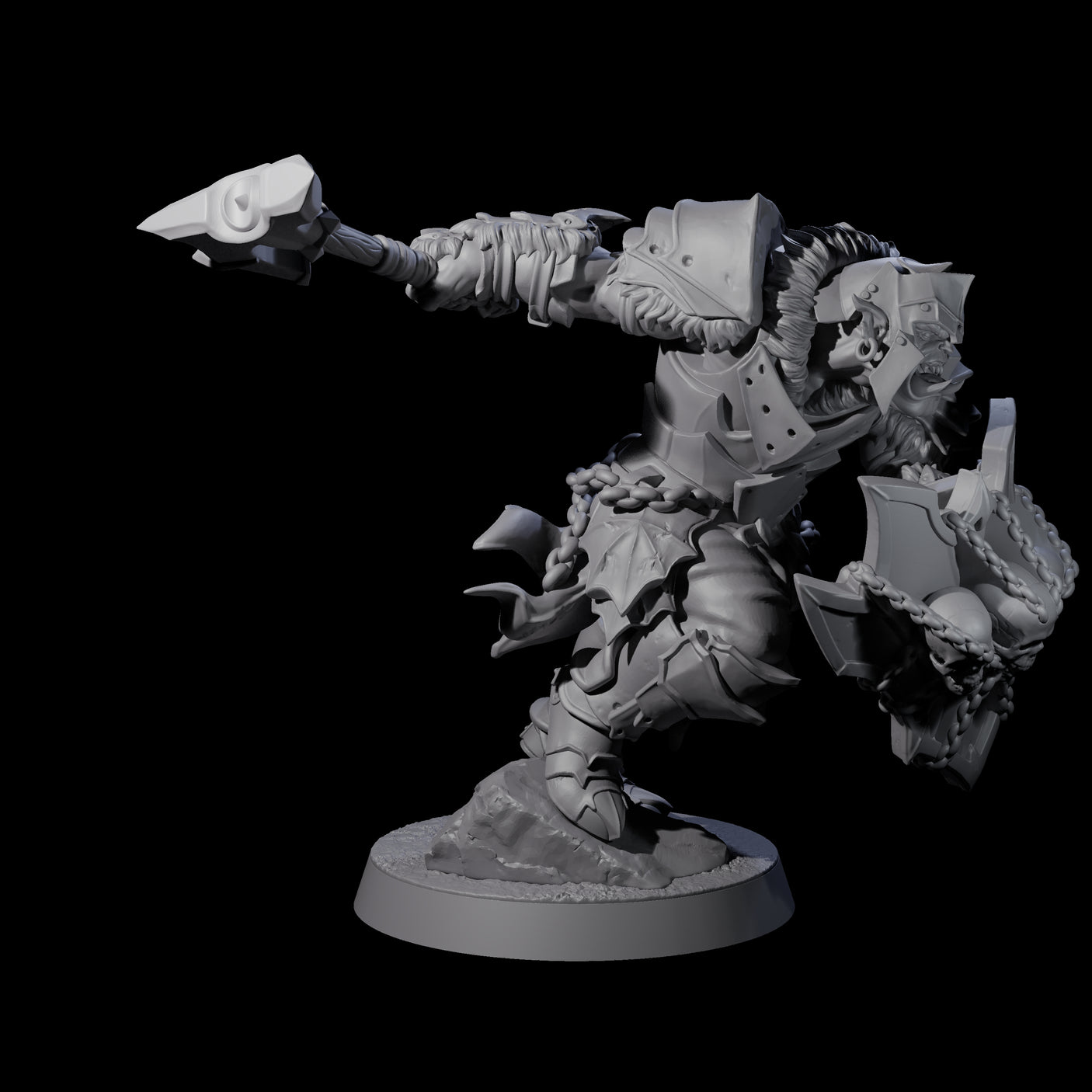 Raiding Orc Warrior B Miniature for Dungeons and Dragons, Pathfinder or other TTRPGs