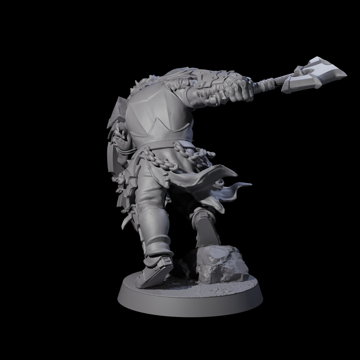 Raiding Orc Warrior B Miniature for Dungeons and Dragons, Pathfinder or other TTRPGs