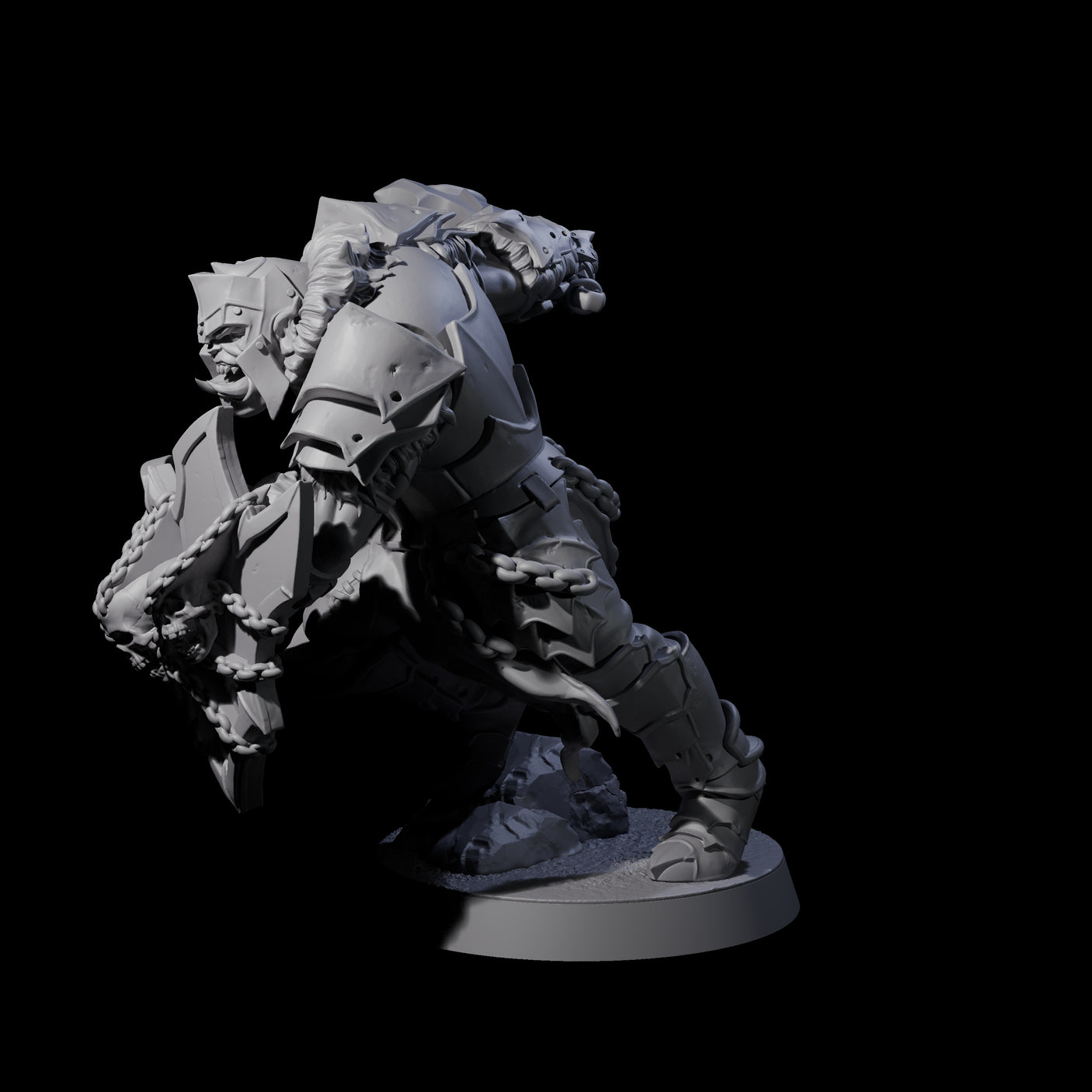 Raiding Orc Warrior B Miniature for Dungeons and Dragons, Pathfinder or other TTRPGs