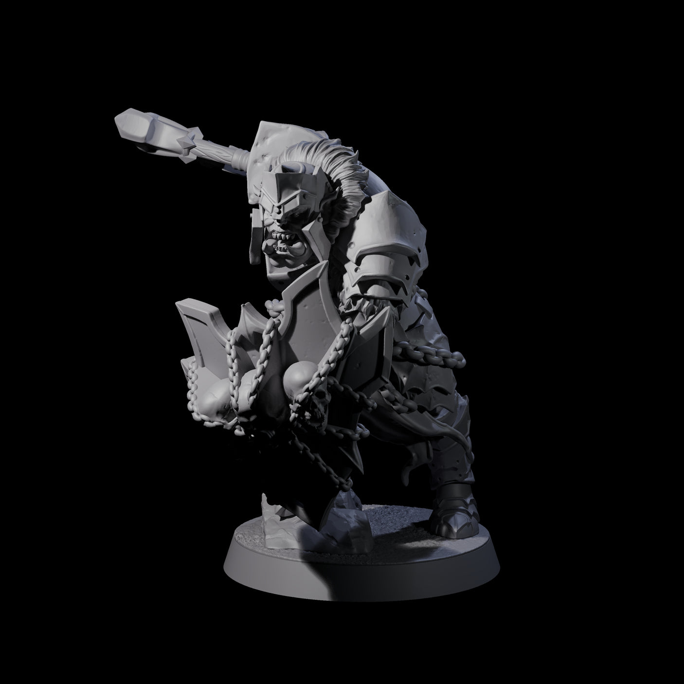 Raiding Orc Warrior B Miniature for Dungeons and Dragons, Pathfinder or other TTRPGs