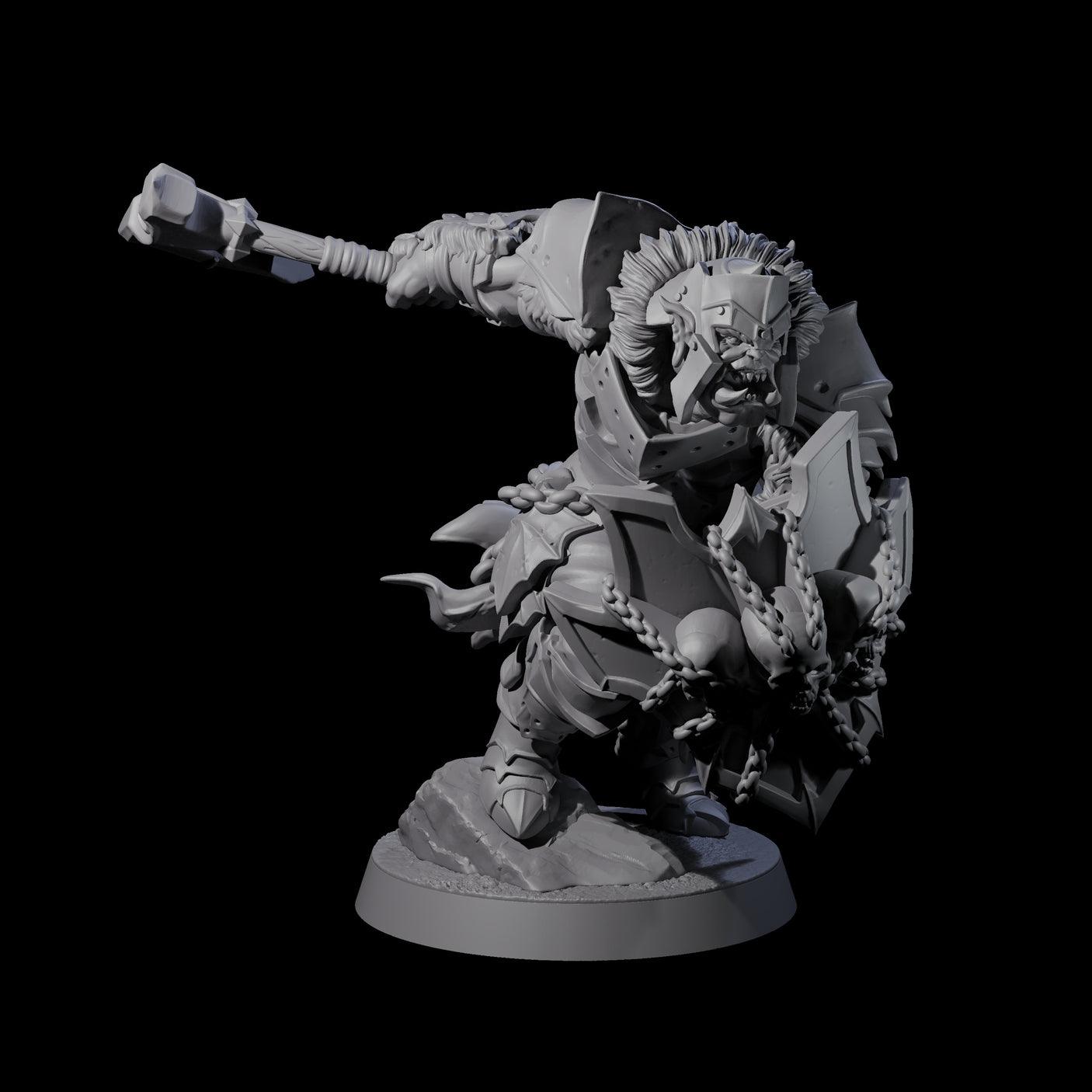 Raiding Orc Warrior B Miniature for Dungeons and Dragons, Pathfinder or other TTRPGs