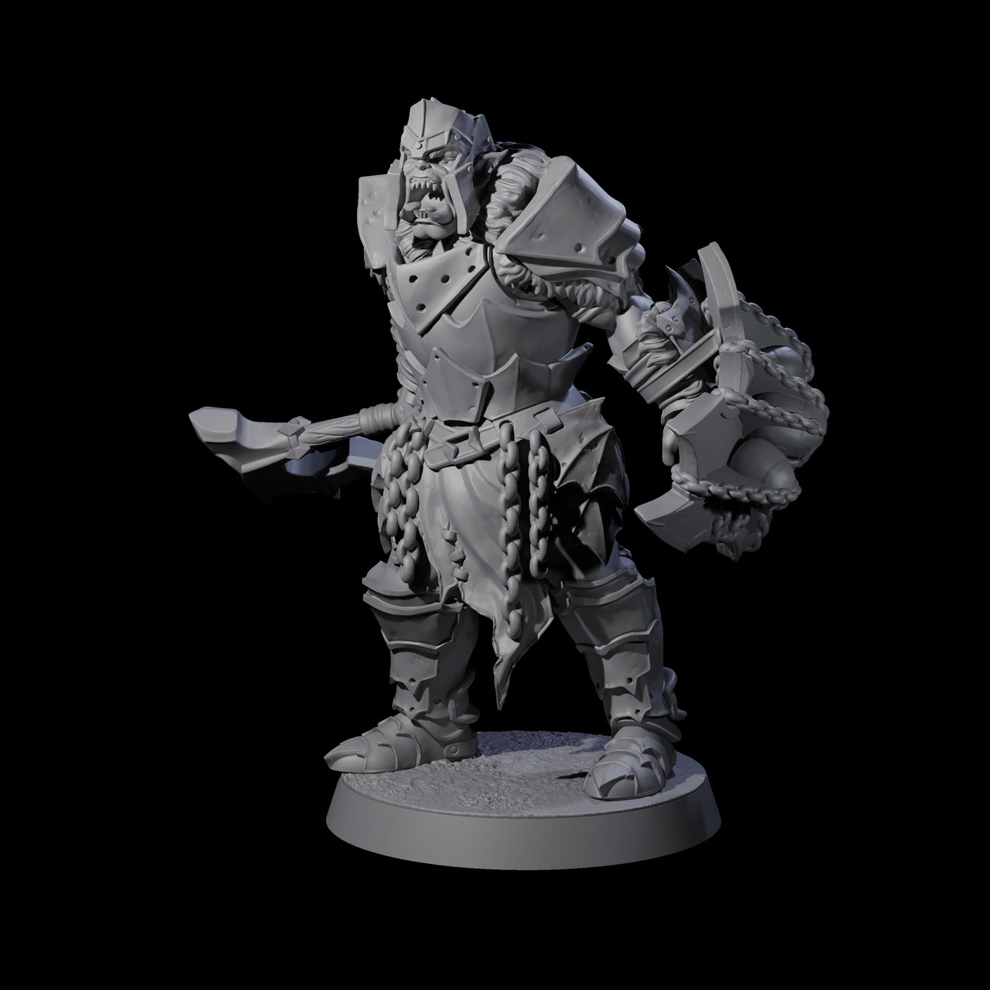 Raiding Orc Warrior C Miniature for Dungeons and Dragons, Pathfinder or other TTRPGs