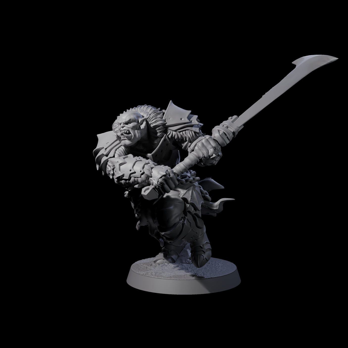 Raiding Orc Warrior D Miniature for Dungeons and Dragons, Pathfinder or other TTRPGs
