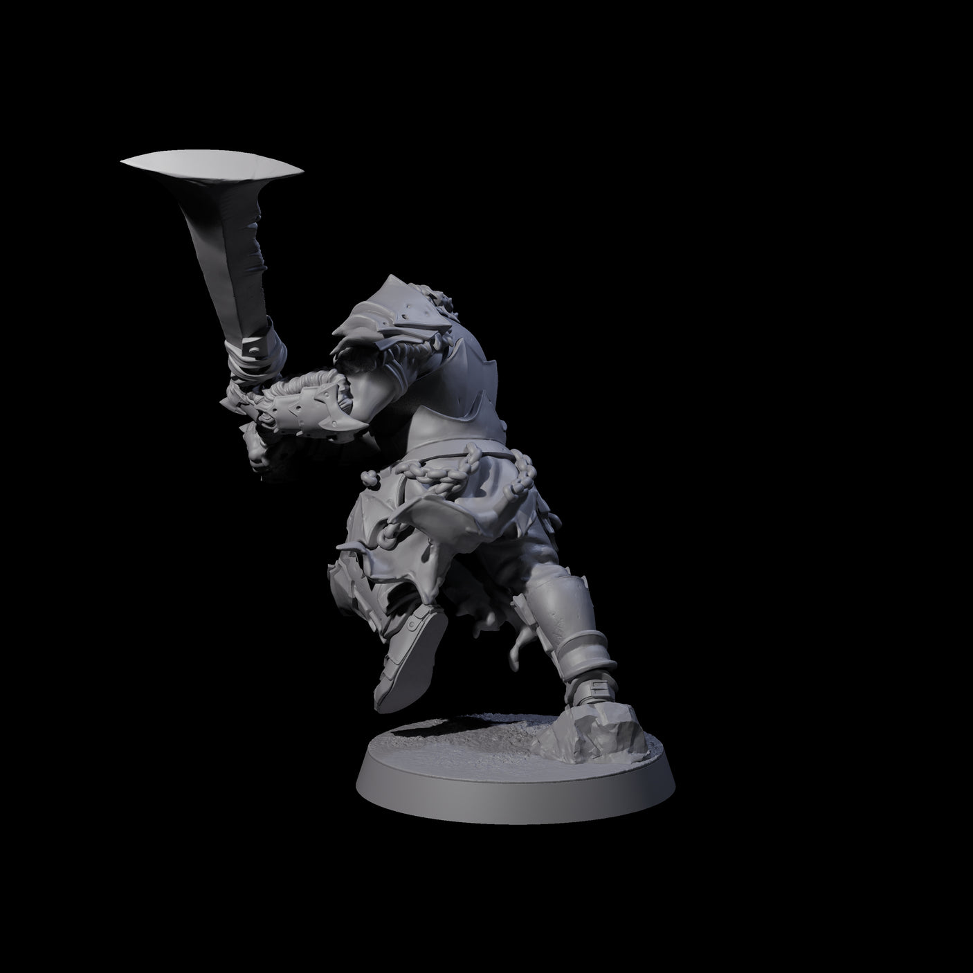 Raiding Orc Warrior D Miniature for Dungeons and Dragons, Pathfinder or other TTRPGs