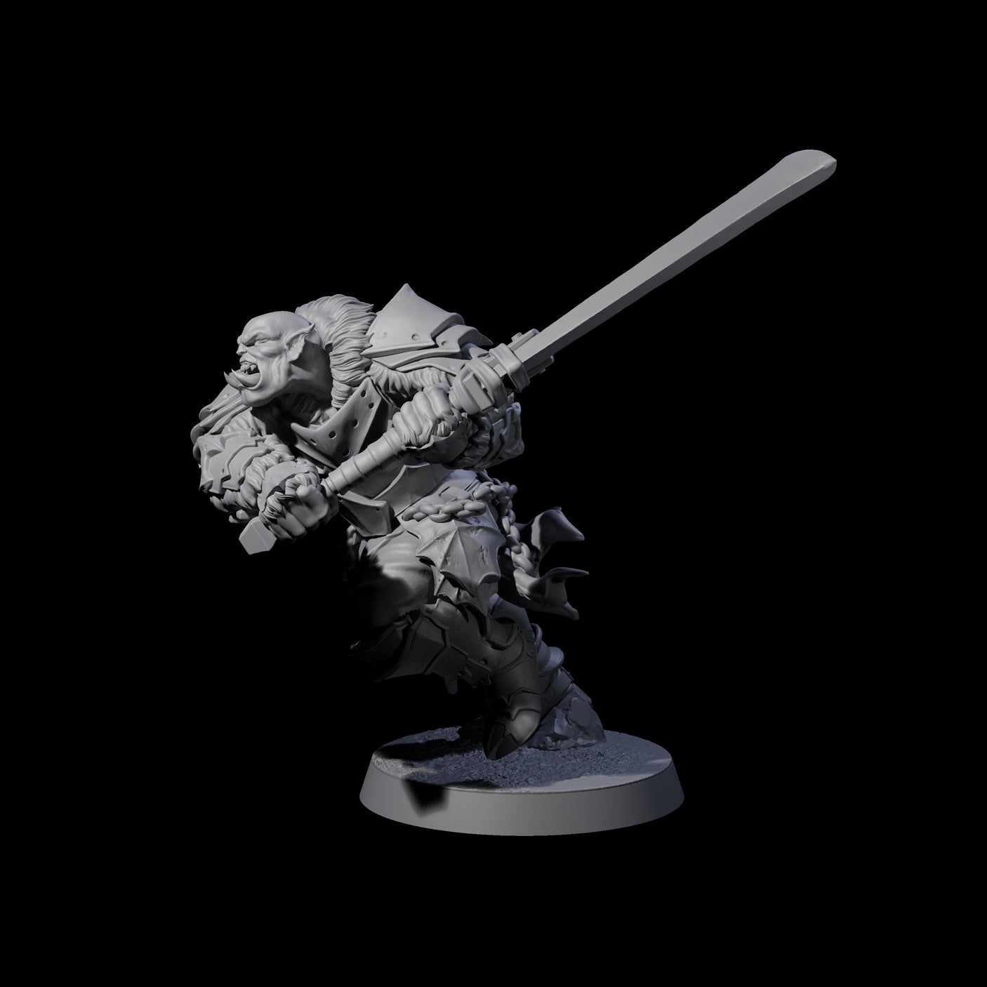 Raiding Orc Warrior D Miniature for Dungeons and Dragons, Pathfinder or other TTRPGs