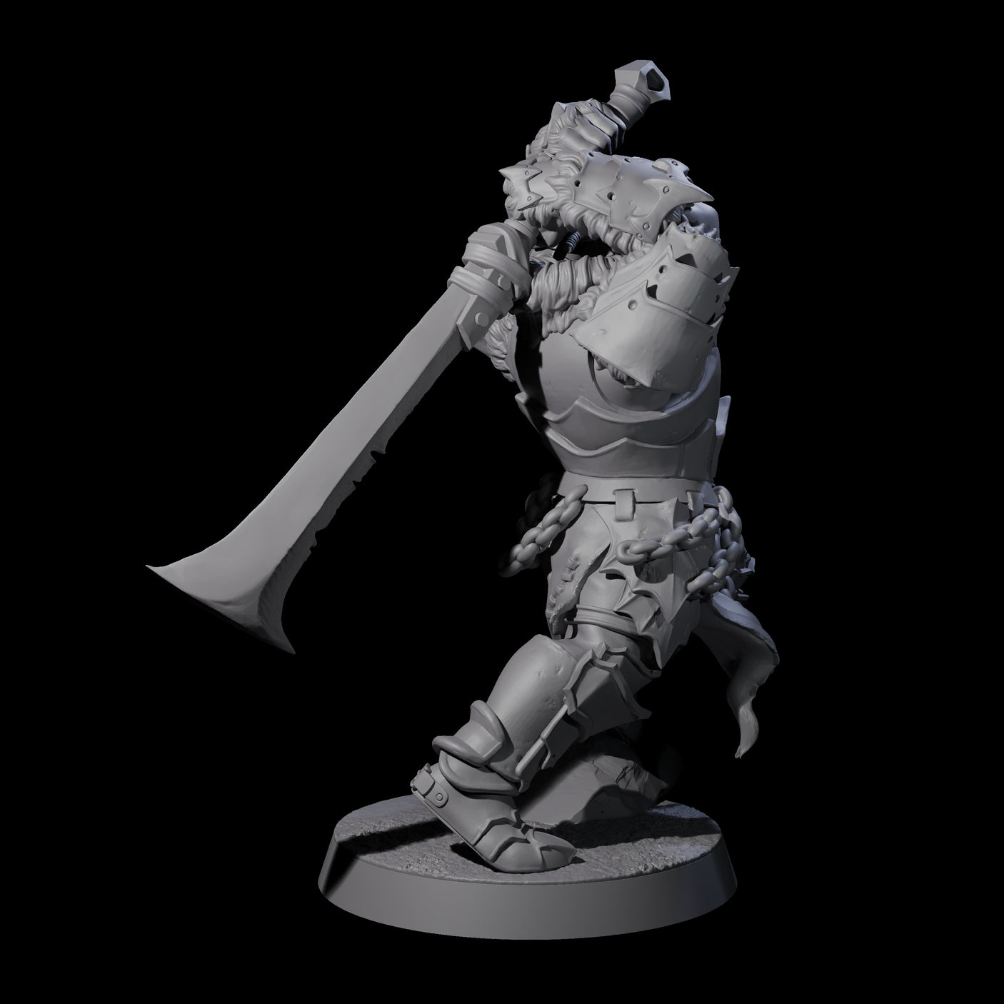 Raiding Orc Warrior E Miniature for Dungeons and Dragons, Pathfinder or other TTRPGs