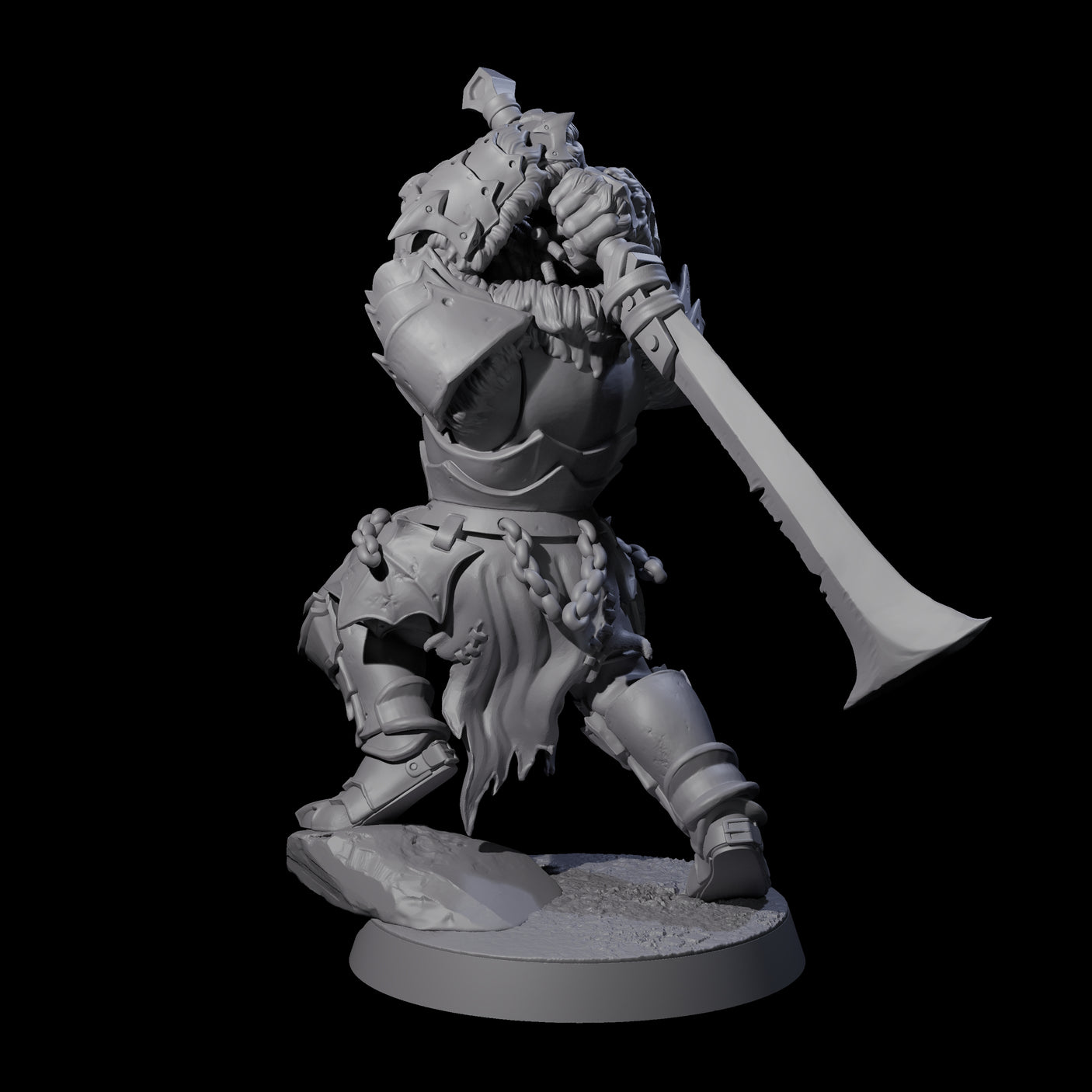 Raiding Orc Warrior E Miniature for Dungeons and Dragons, Pathfinder or other TTRPGs