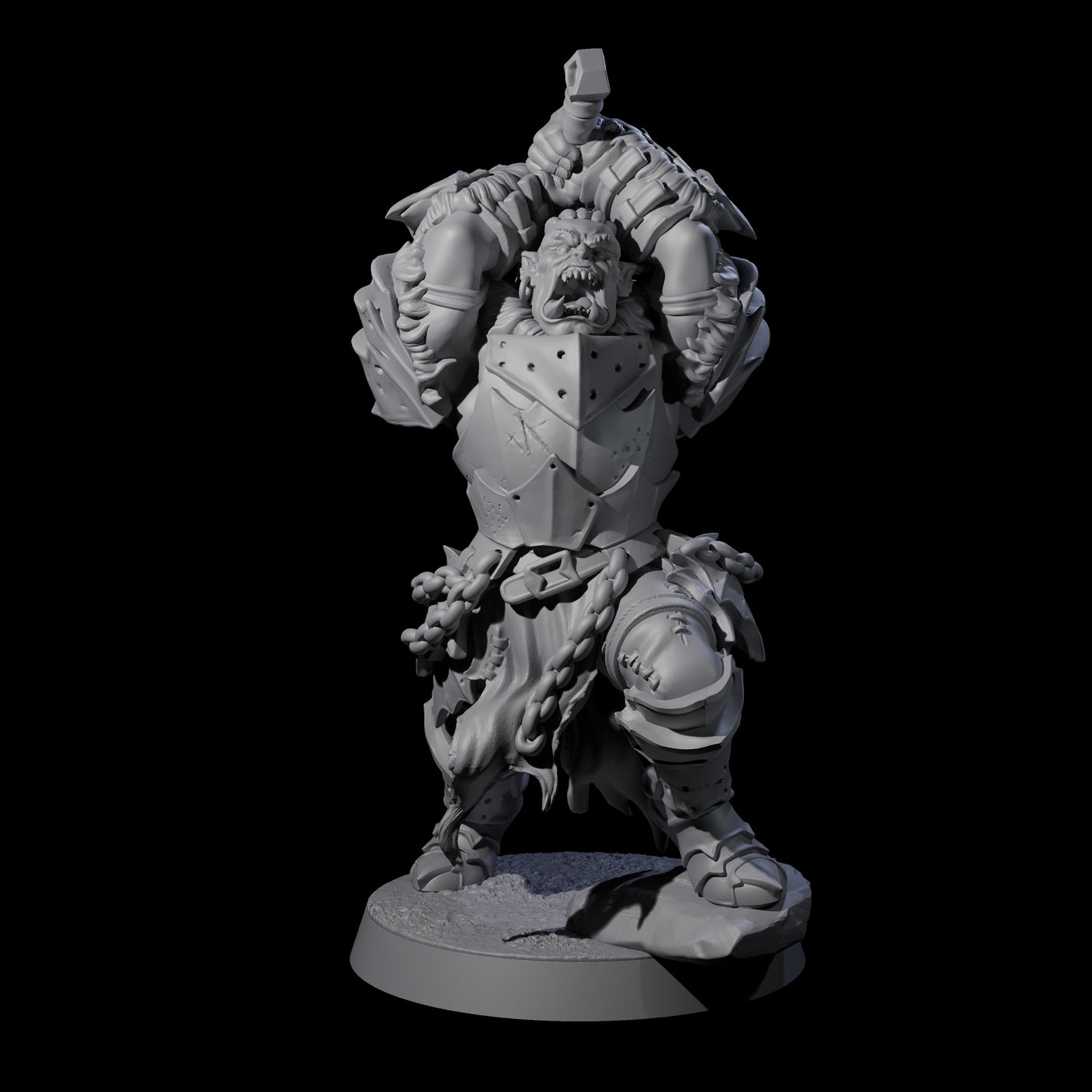 Raiding Orc Warrior E Miniature for Dungeons and Dragons, Pathfinder or other TTRPGs