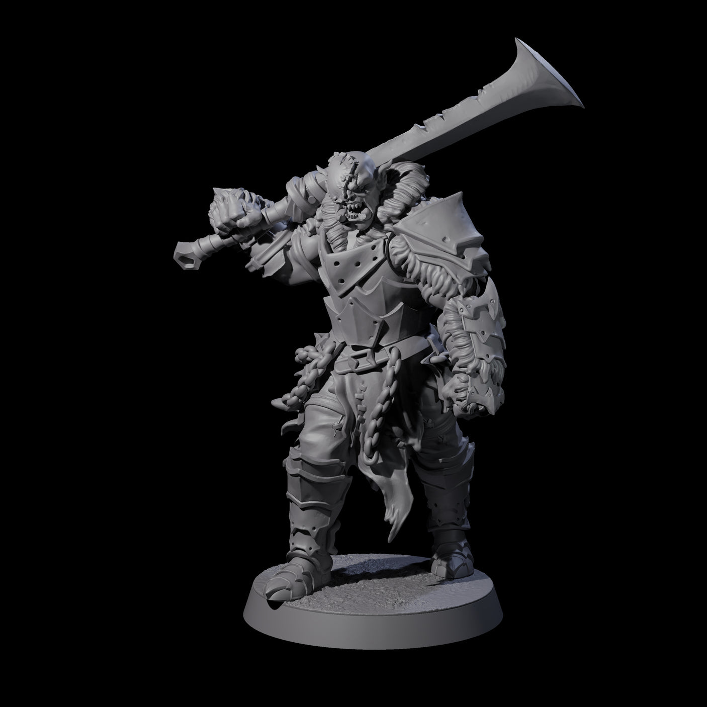 Raiding Orc Warrior F Miniature for Dungeons and Dragons, Pathfinder or other TTRPGs