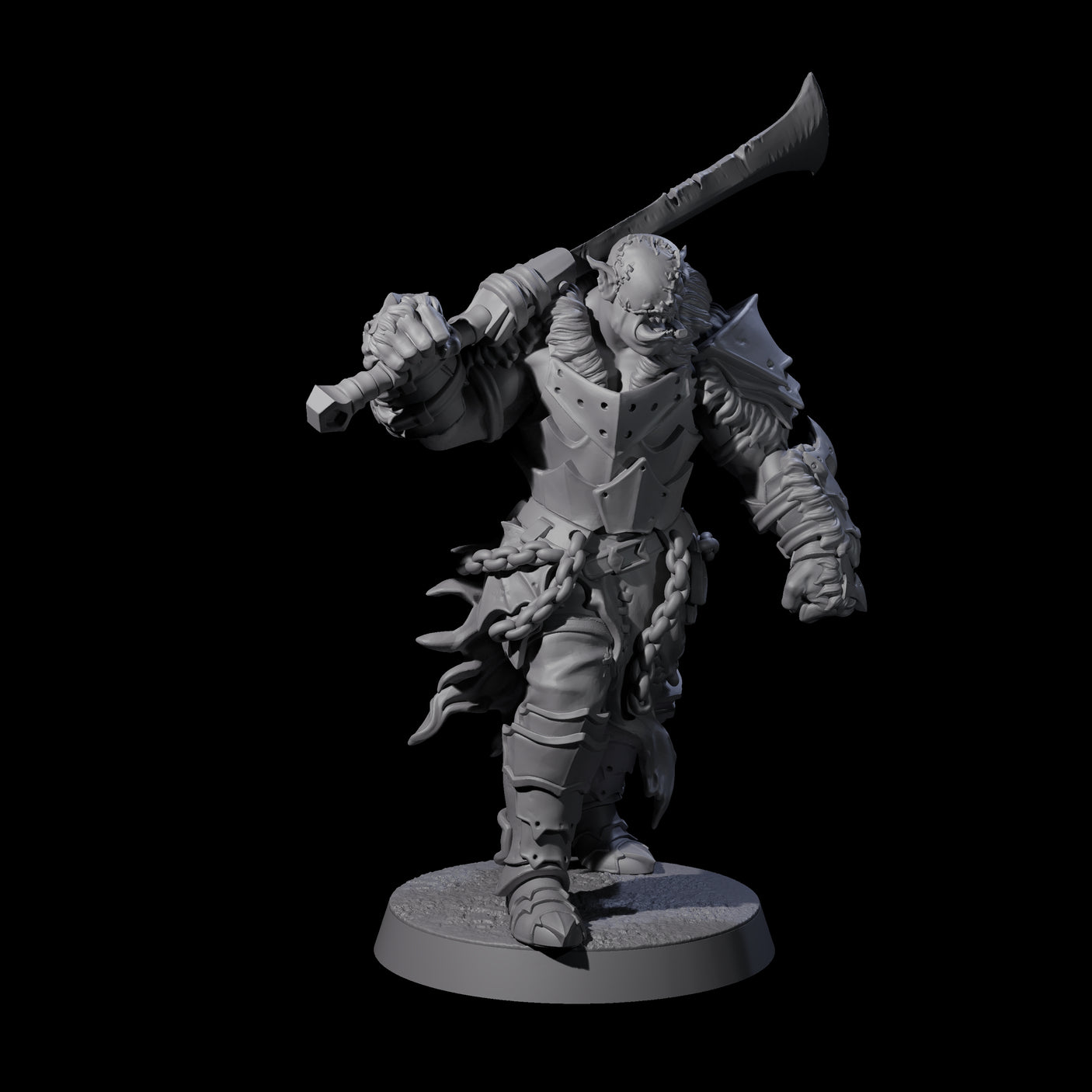 Raiding Orc Warrior F Miniature for Dungeons and Dragons, Pathfinder or other TTRPGs