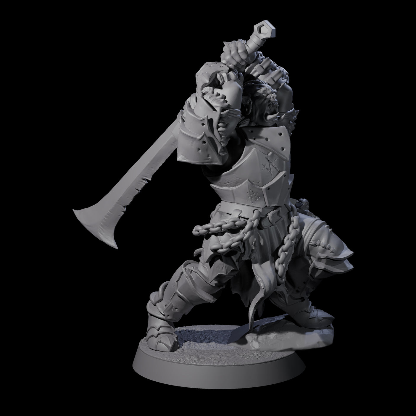 Raiding Orc Warriors Miniature for Dungeons and Dragons, Pathfinder or other TTRPGs