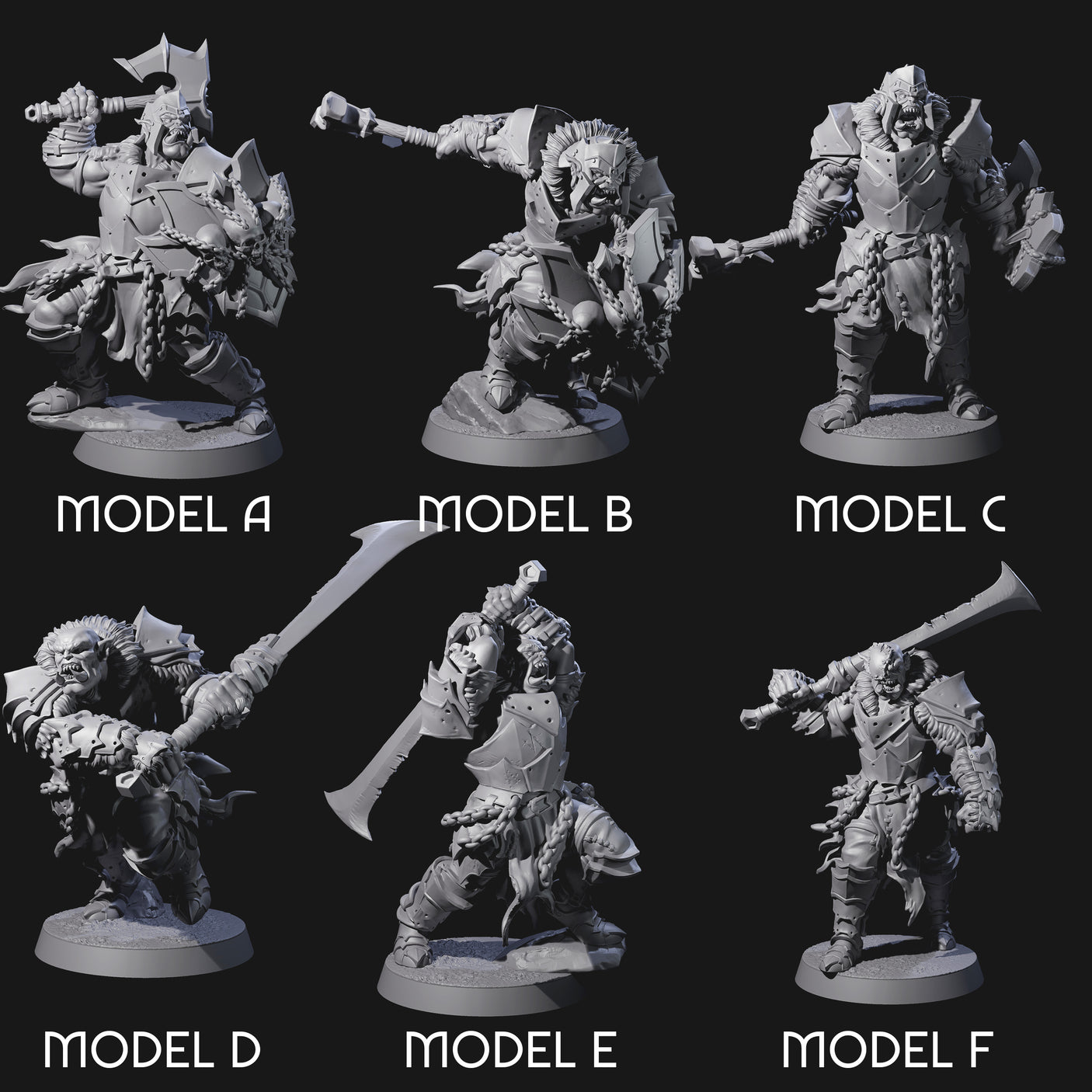 Raiding Orc Warriors Miniature for Dungeons and Dragons, Pathfinder or other TTRPGs