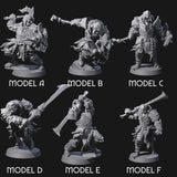 Raiding Orc Warriors Miniature for Dungeons and Dragons, Pathfinder or other TTRPGs
