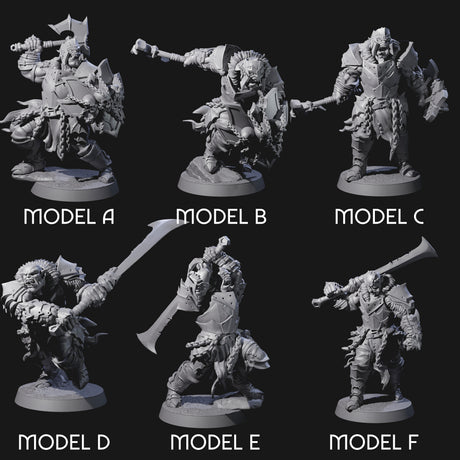 Raiding Orc Warriors Miniature for Dungeons and Dragons, Pathfinder or other TTRPGs
